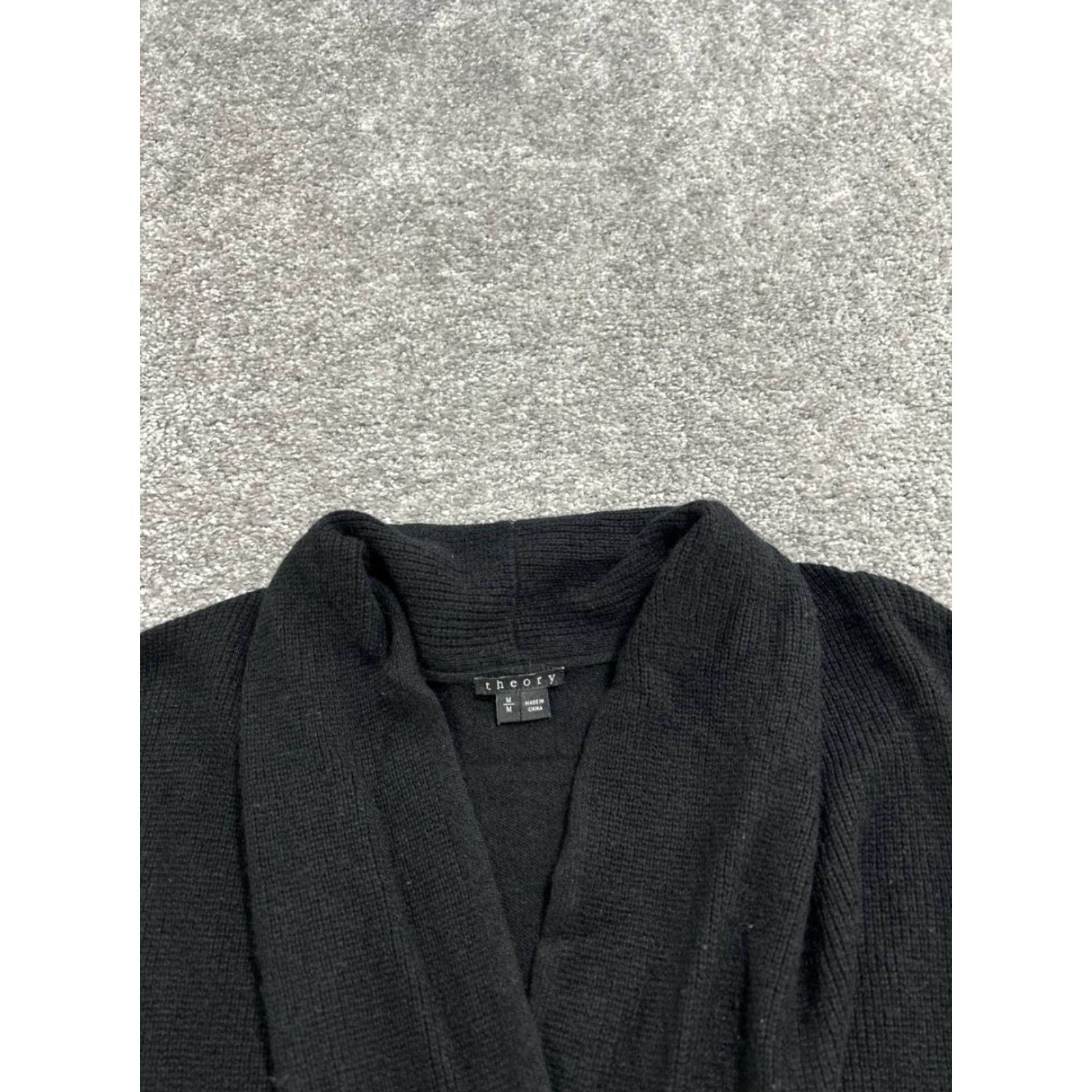 Theory Theory Cardigan Womens Medium Black Cashmere Knit Open Front Sweater Size M / US 6-8 / IT 42-44 - 2 Thumbnail