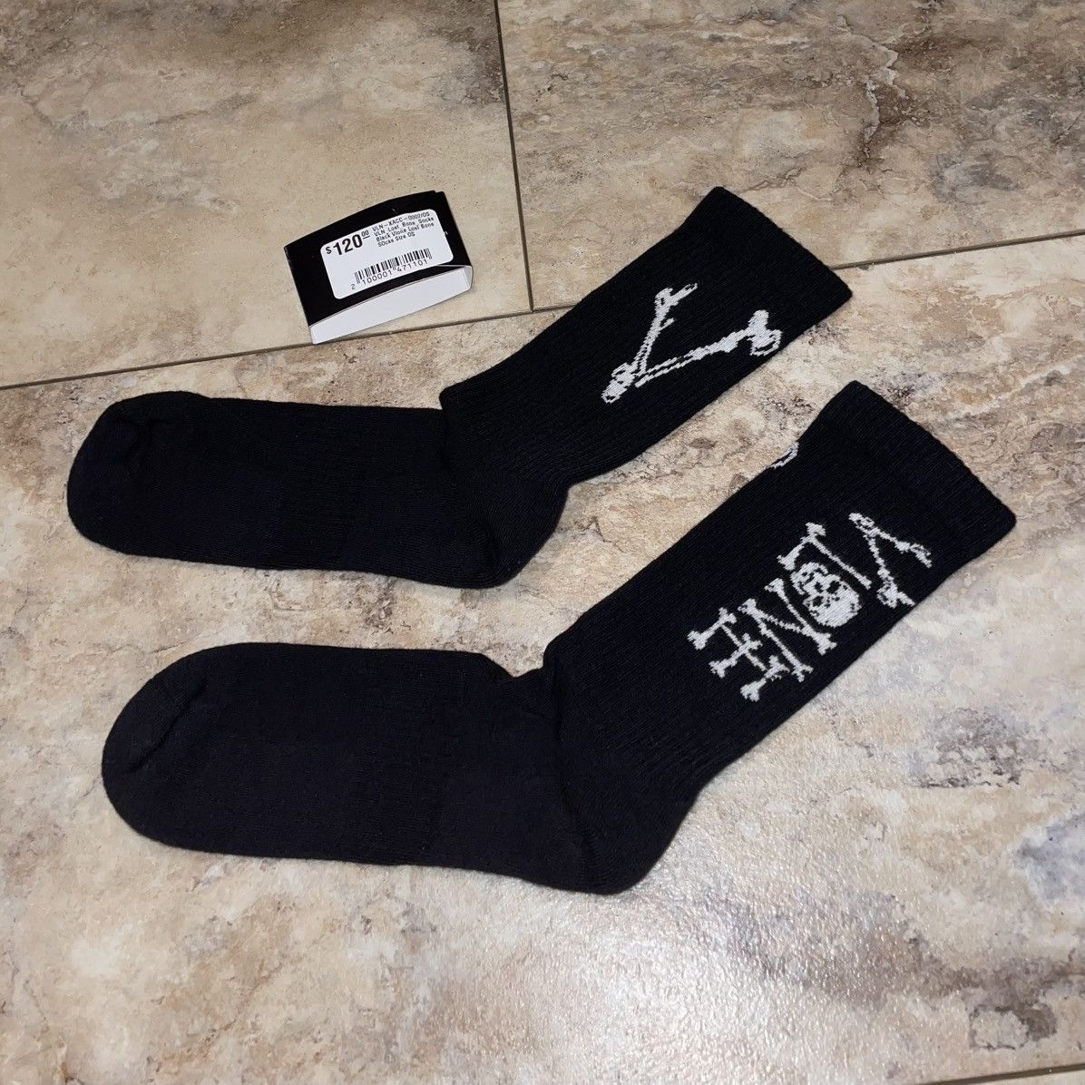 Vlone Vlone Lost Bone Socks Black Brand New Size ONE SIZE - 2 Thumbnail