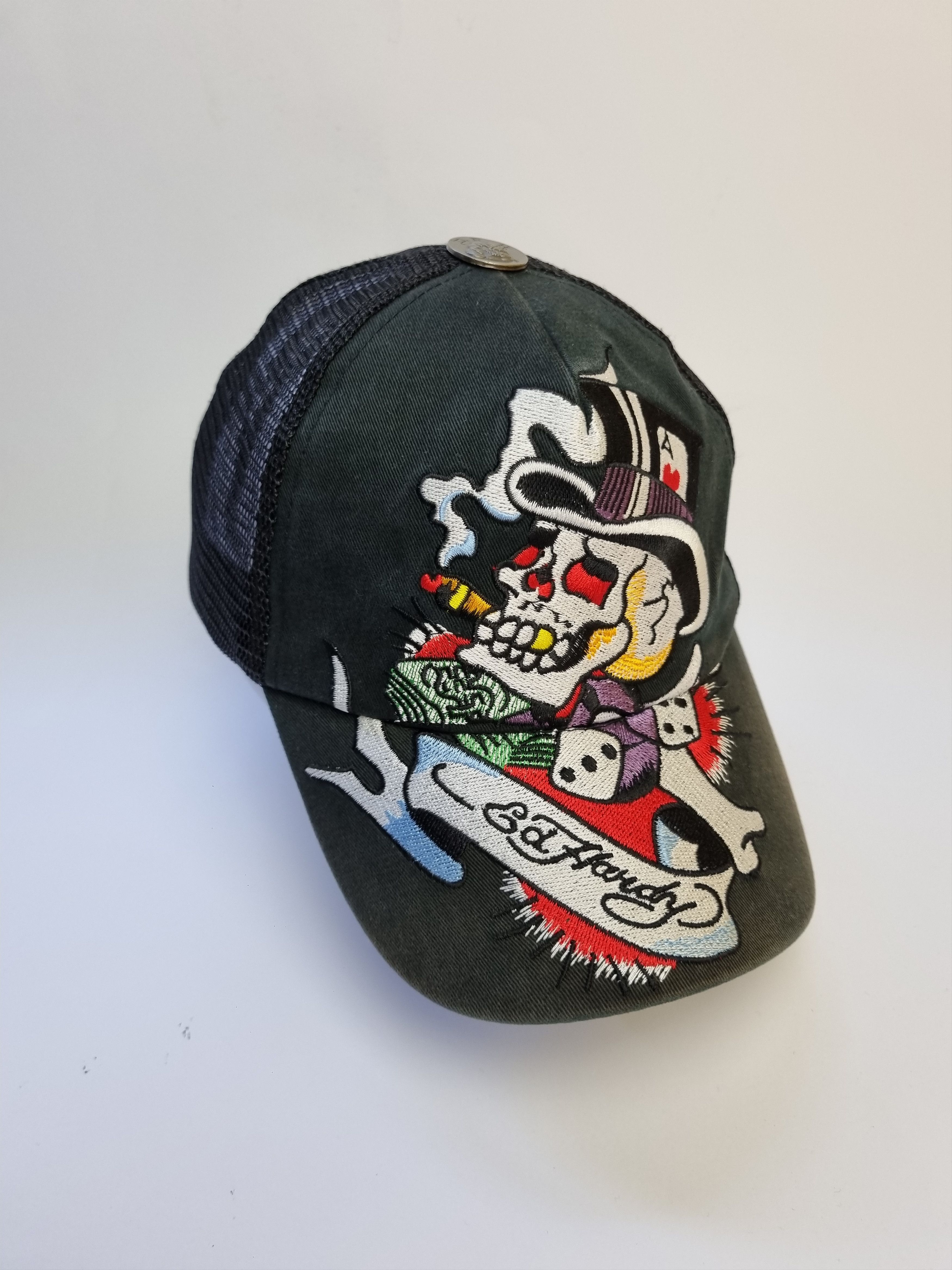 Christian Audigier × Ed Hardy Ed Hardy Embroidered Amazing Skull Artistic Comic Design Cap Size ONE SIZE - 4 Thumbnail