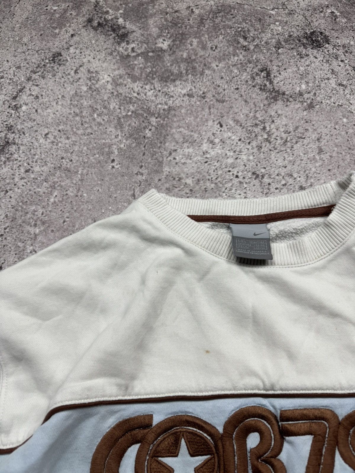 Nike 00’s Nike Cortez Y2K Distressed Swoosh Sweatshirt Baggy Size US L / EU 52-54 / 3 - 7 Thumbnail