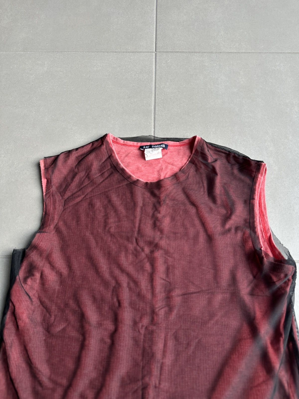 Raf Simons Raf Simons SS1998 “Black Palms” Double Layered mesh tank top Size US M / EU 48-50 / 2 - 2 Thumbnail