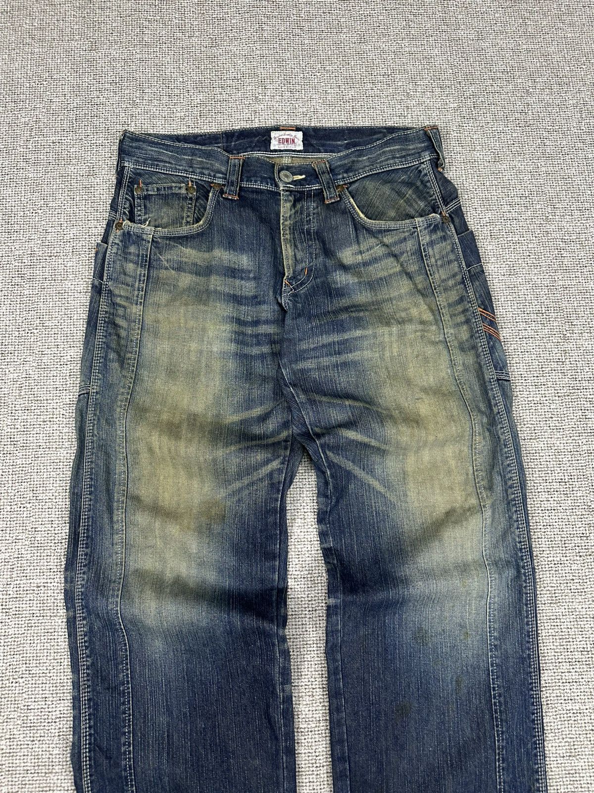 Edwin Vintage Edwin 465 XVS Distressed Denim Jeans - Baggy D740 Size US 32 / EU 48 - 2 Thumbnail