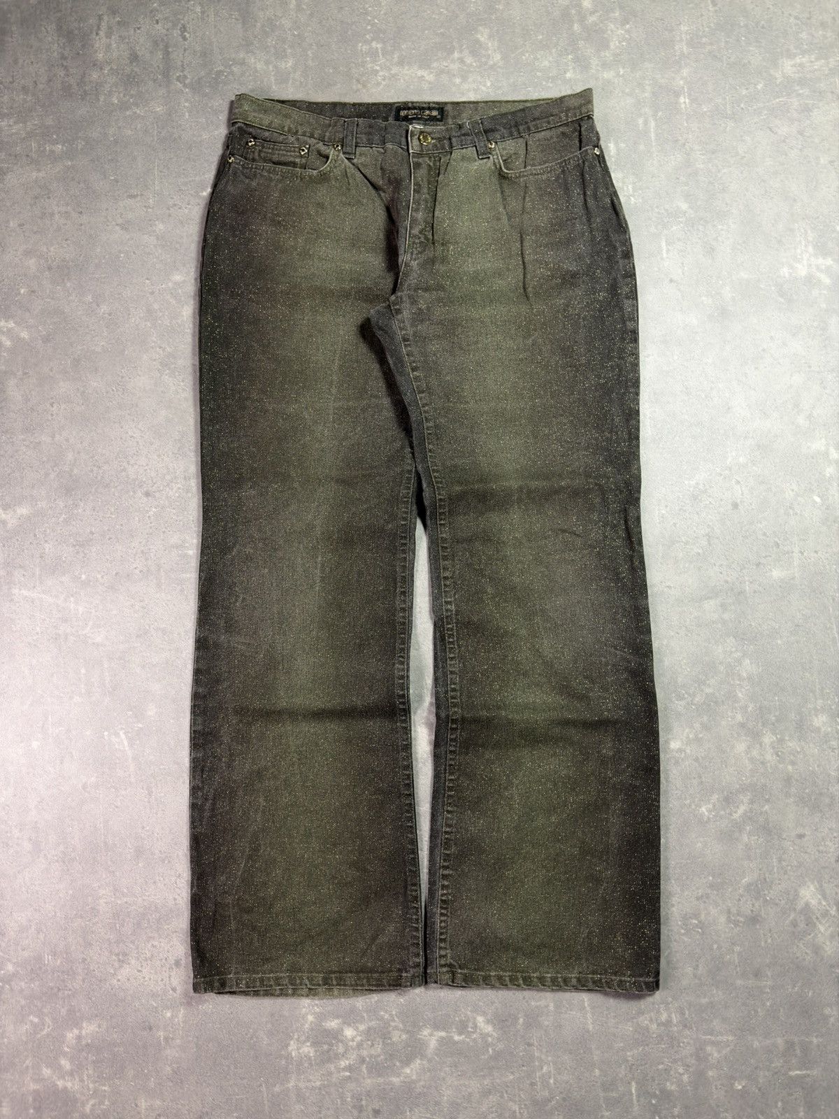 Roberto Cavalli 90s Roberto Cavalli Glitter Faded Wide Leg Denim Jeans XL Size US 34 / EU 50 - 1 Thumbnail