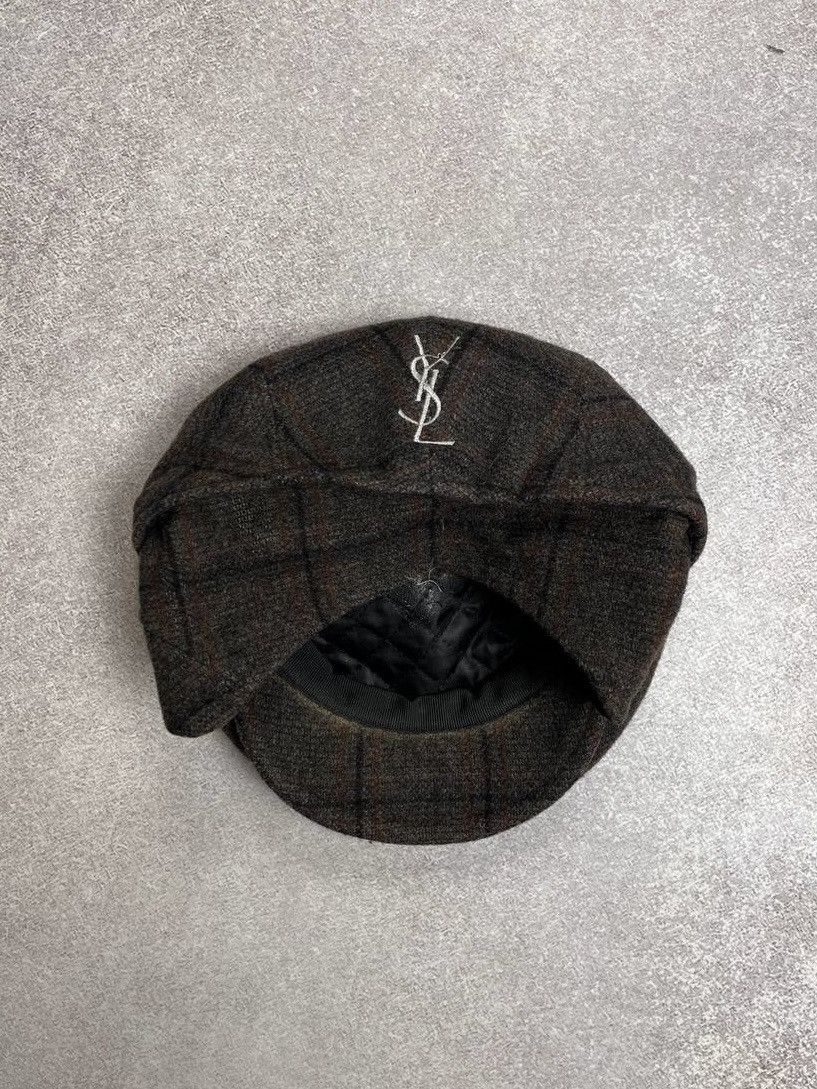 Saint Laurent Paris × Vintage × Yves Saint Laurent VINTAGE YSL YVES SAINT LAURENT BIG LOGO BERET HAT OS Size ONE SIZE - 1 Thumbnail