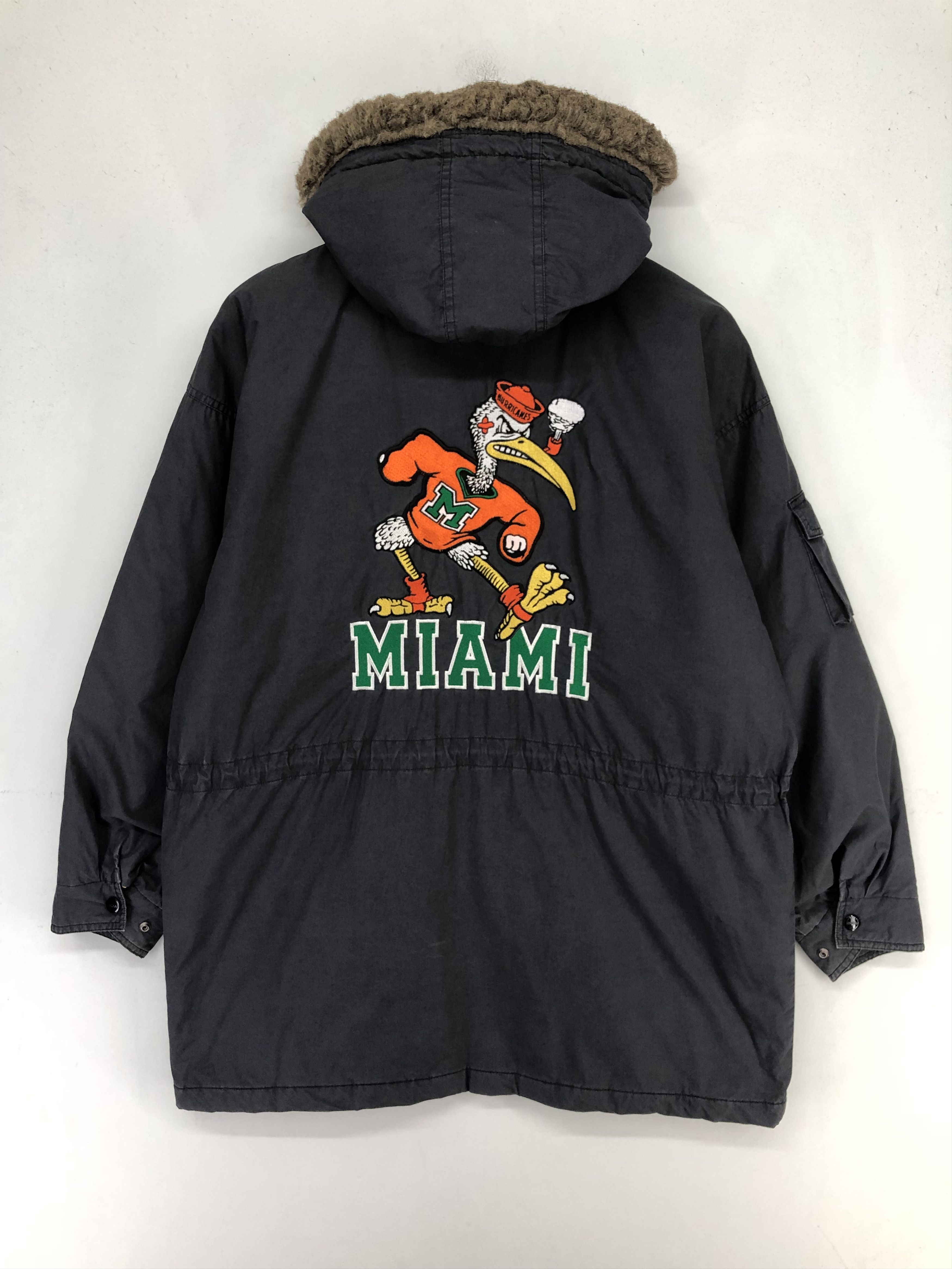NCAA Vintage Miami Hurricanes Embroidery Logo Parka Jacket Size US L / EU 52-54 / 3 - 2 Thumbnail
