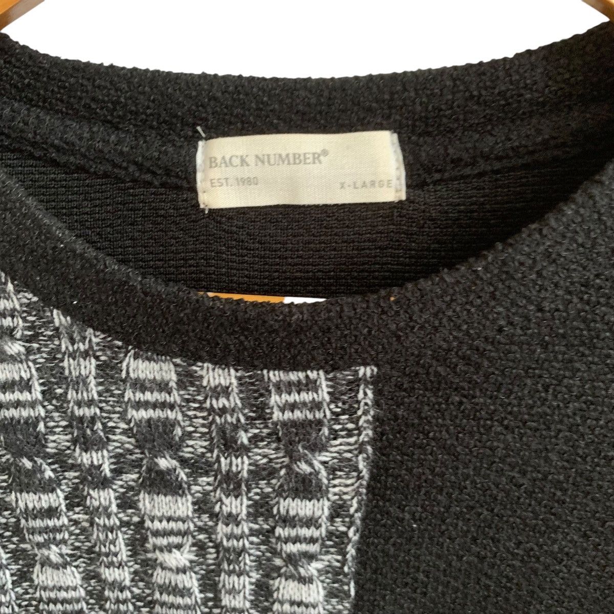 Back Number Design Sweatshirt Mix Material Rare Medium