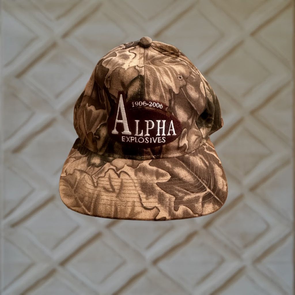 Vintage Alpha Explosives Hat Cap Camouflage Adjustable Strap Back Men One Size Green Camouflage Baseball Cap Size ONE SIZE - 1 Thumbnail