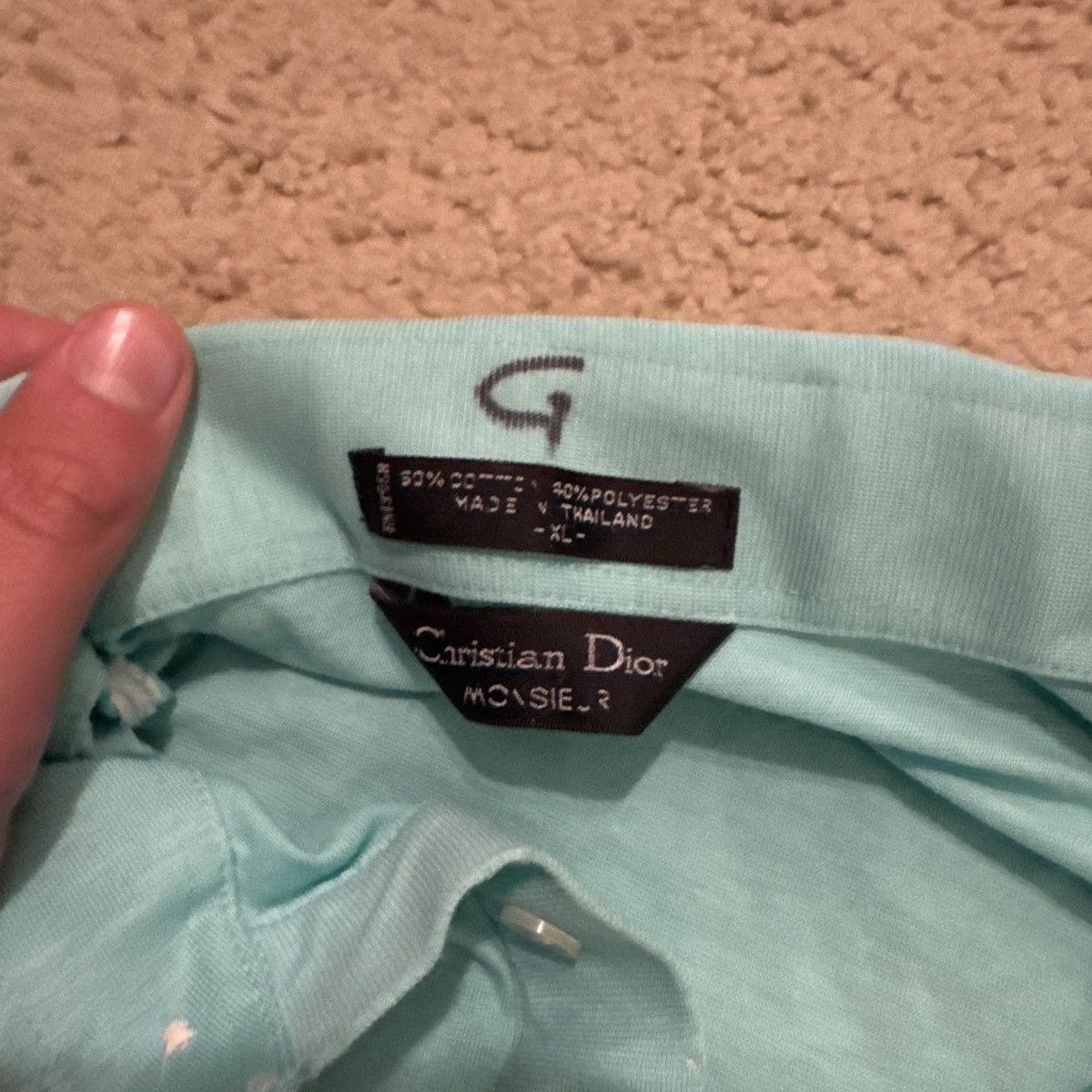 Christian Dior Monsieur 90’s cyan vintage Dior polo Size US XL / EU 56 / 4 - 2 Thumbnail