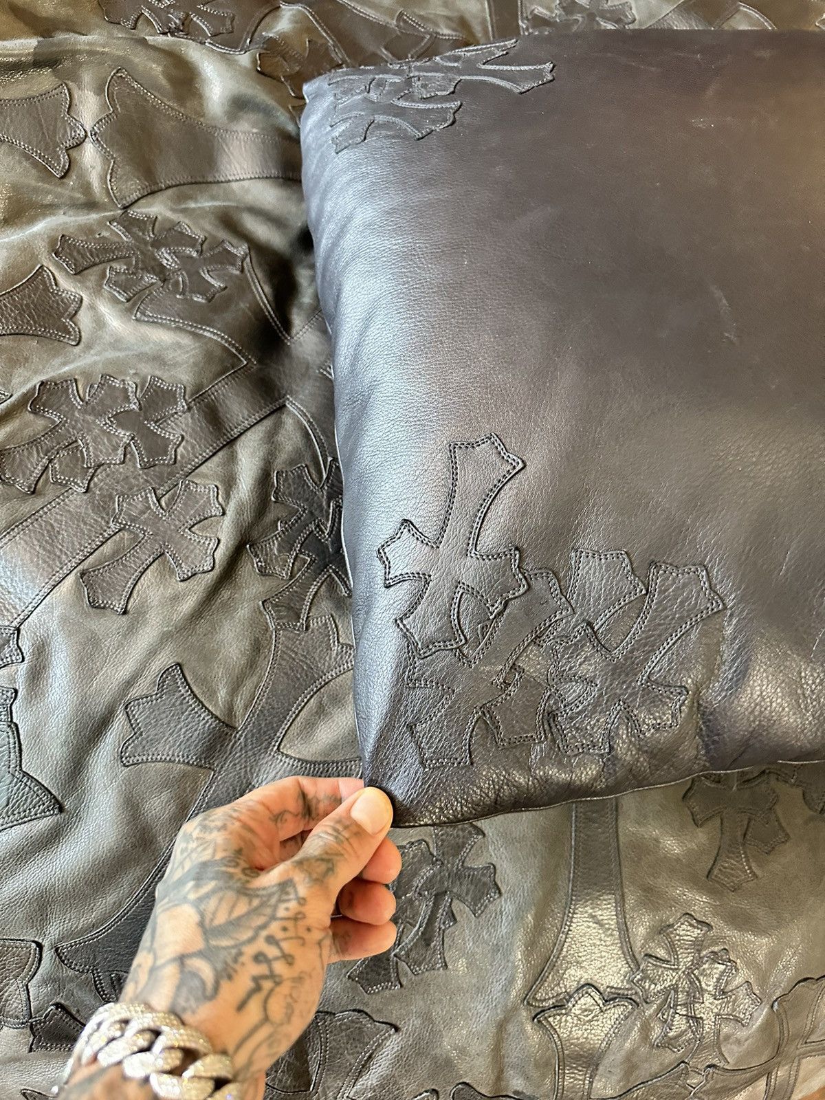 Chrome Hearts Chrome Hearts XL BIG Leather Cross Pillow ! 4Gseller Size ONE SIZE - 3 Thumbnail