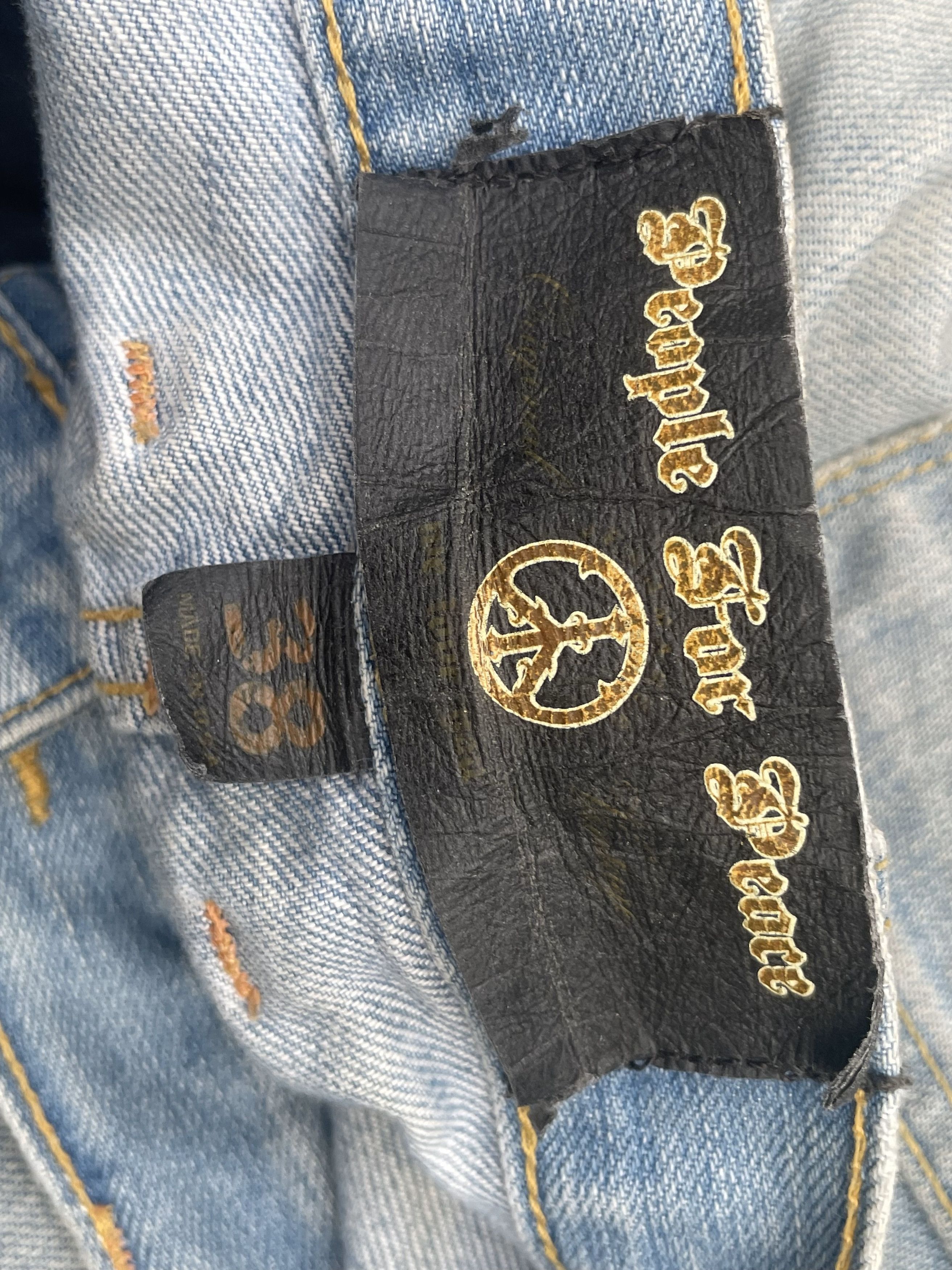 Designer Vintage People For Peace Distresed Denim Size US 40 / EU 56 - 13 Thumbnail