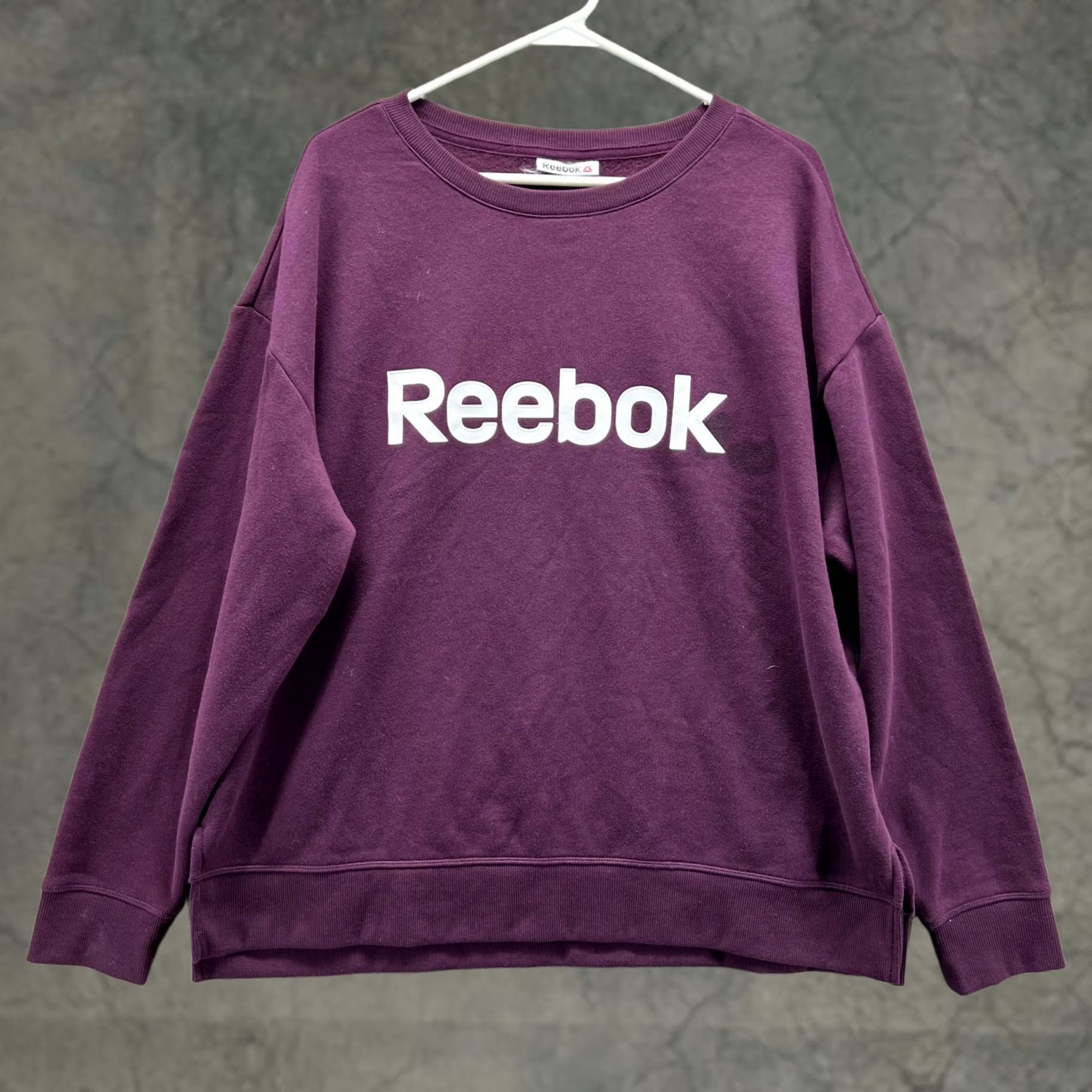 Reebok Reebok Sweater Women 2XL Purple Fleece Pullover Crewneck Sweatshirt Big Size XXL / US 16-18 / IT 52-54 - 1 Thumbnail