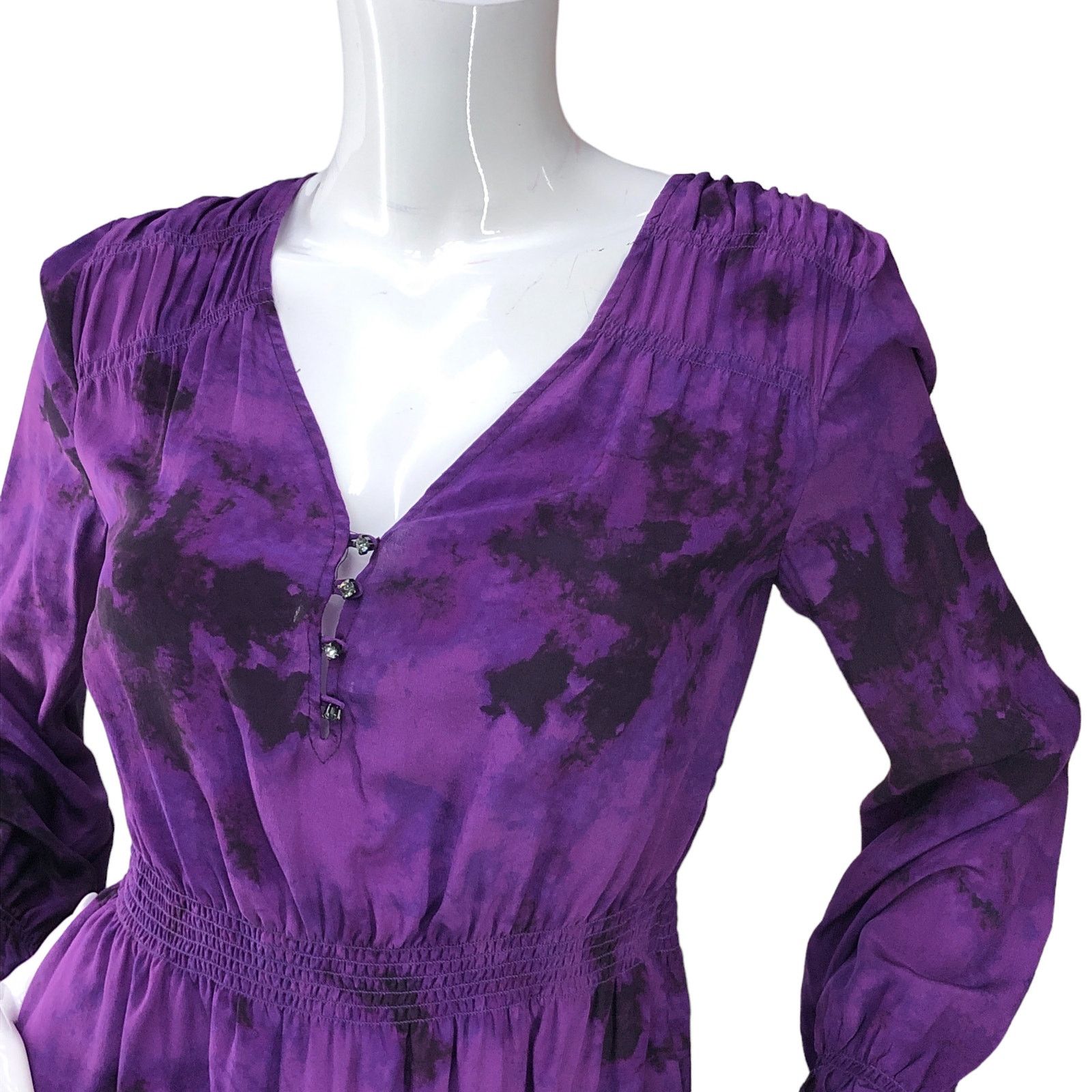 Rebecca Taylor Rebecca Taylor Size 6 Blouse Silk V Neck Balloon Sleeve Size M / US 6-8 / IT 42-44 - 2 Thumbnail