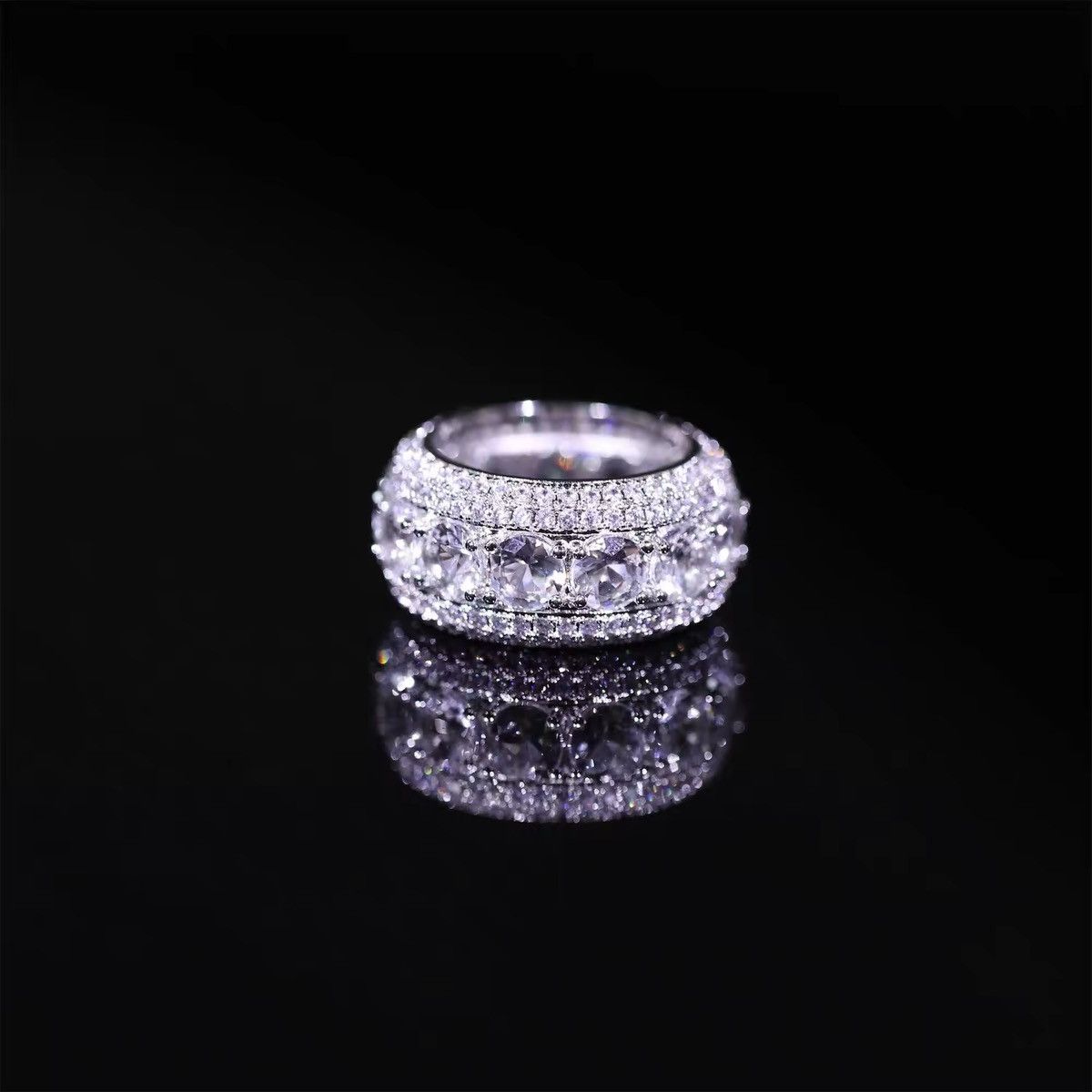 Jewelry x Ring Gold Plated Sparkling Ring in Silver, Men's