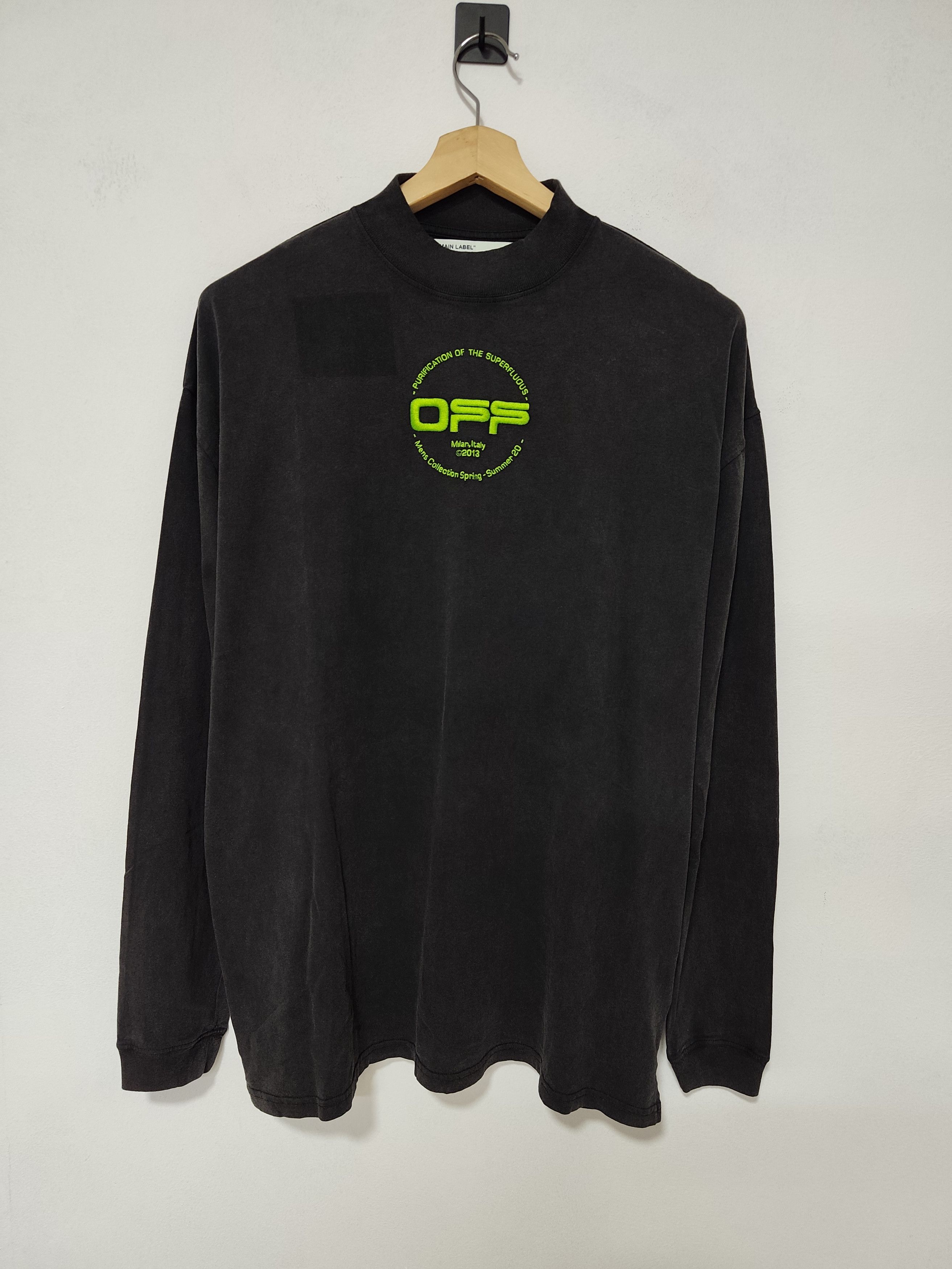 Off-White Off-White "Hand Logo Long Sleeve Mock Neck" Size US M / EU 48-50 / 2 - 1 Thumbnail