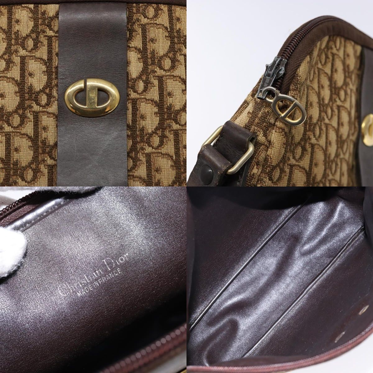 Dior DIOR Trotter Canvas Shoulder Bag Brown Gold Size ONE SIZE - 11 Thumbnail