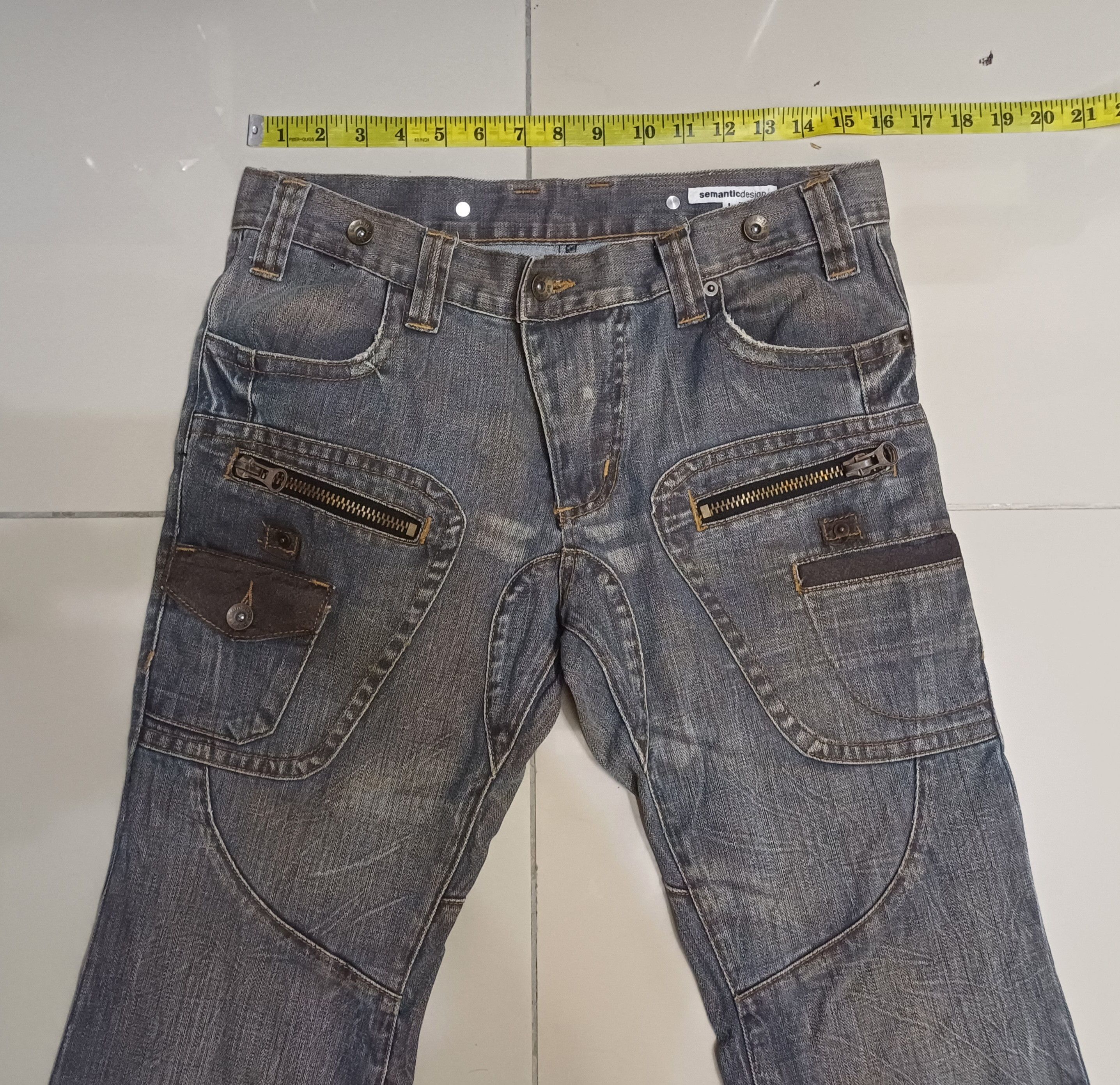 Japanese Brand × semanticdesign Crazy Vtg distressed Trash Flared Design semantic design 🔥 Size US 30 / EU 46 - 2 Thumbnail