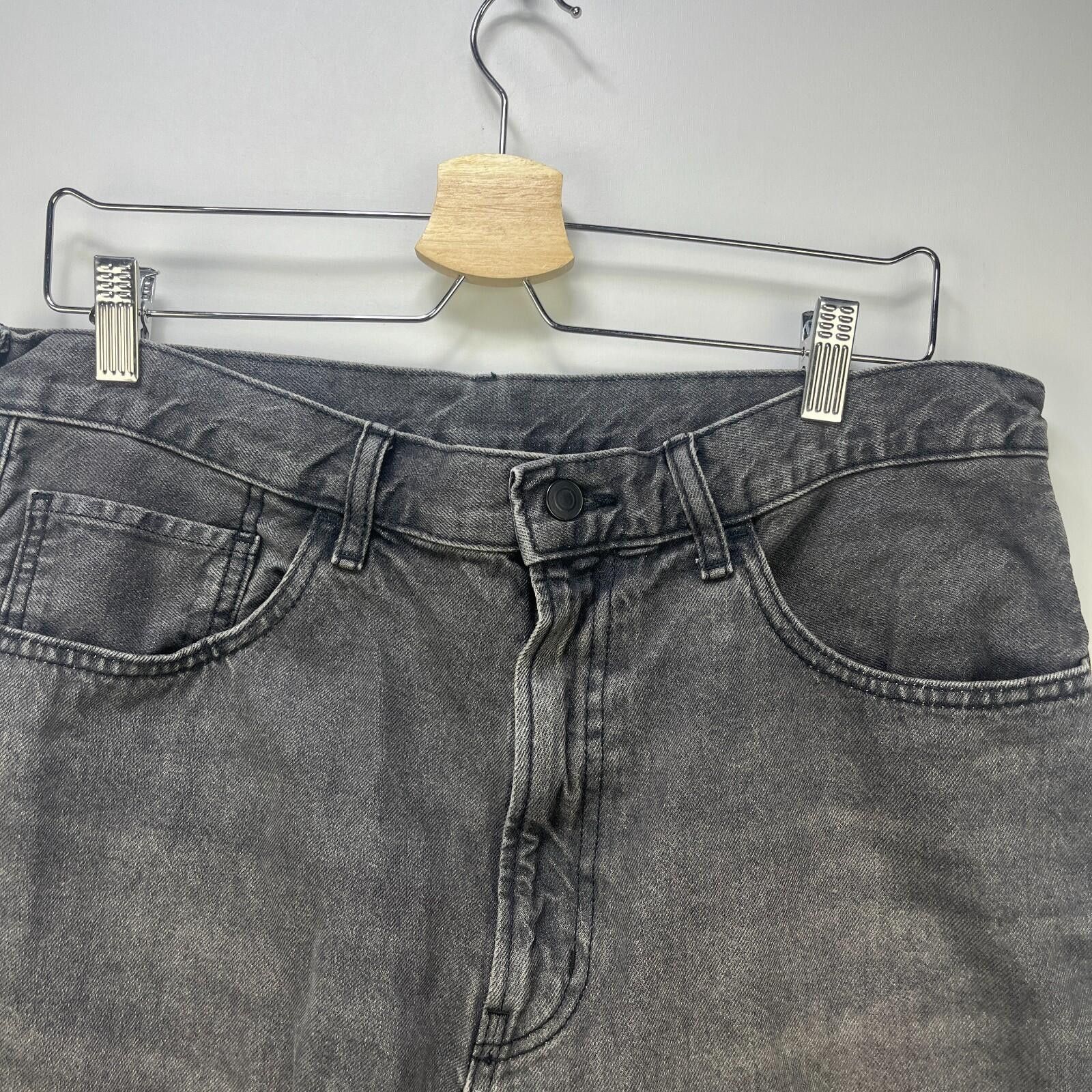 GU GU Washed Black Denim Baggy Skate Jean Shorts 34 Uniqlo Size US 34 / EU 50 - 3 Thumbnail