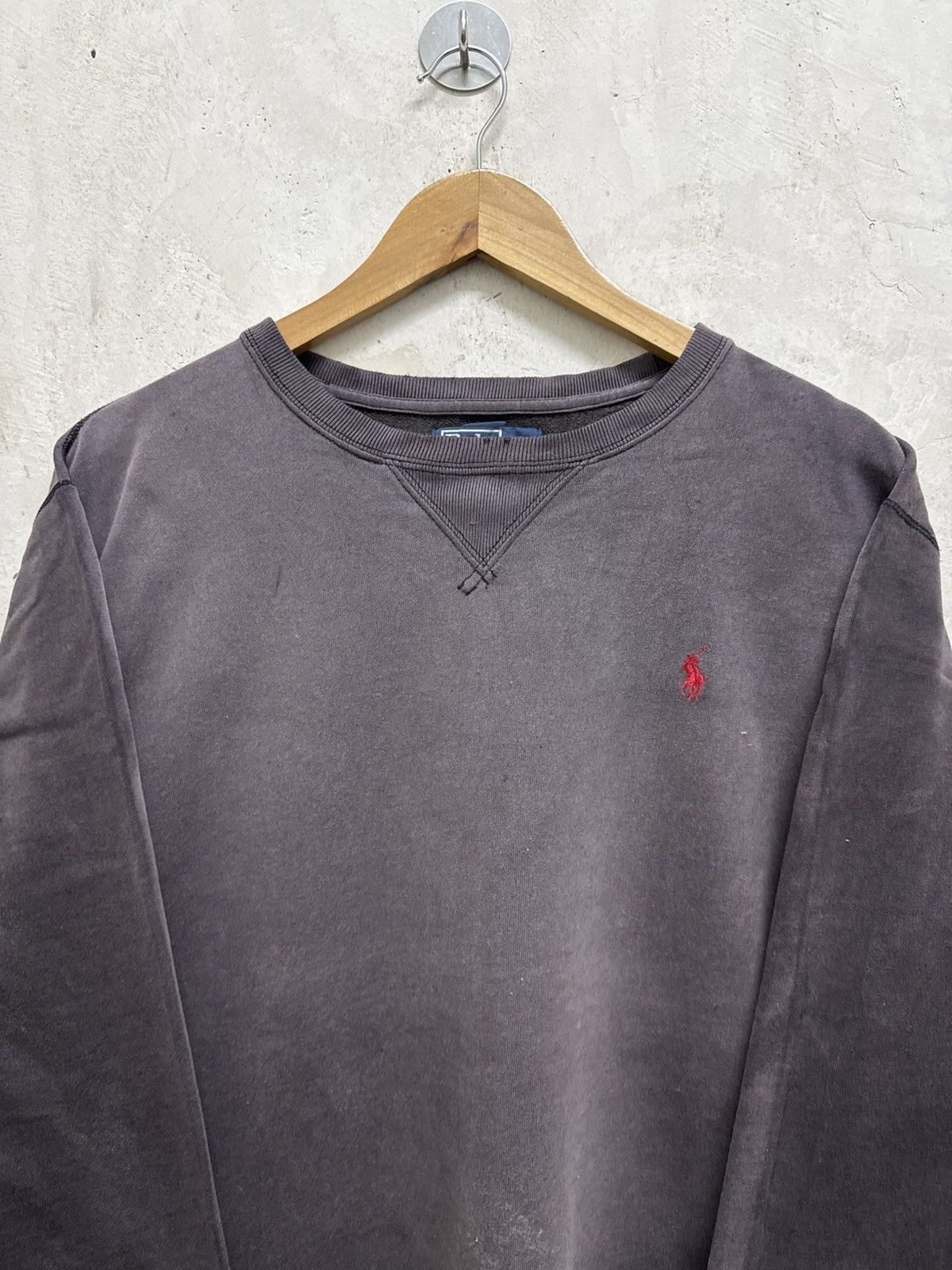 Polo Ralph Lauren Sun Faded Polo Ralph Lauren Small Pony Distressed Crewneck Size US S / EU 44-46 / 1 - 2 Thumbnail