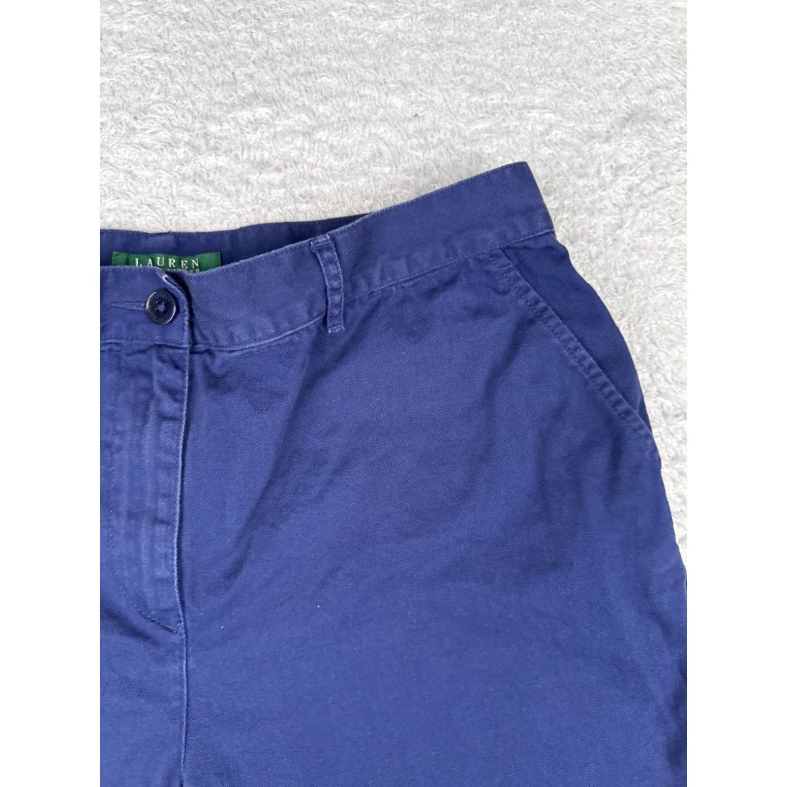 Ralph Lauren Lauren Ralph Lauren Women's Chino Shorts 10 Blue Cotton Blend 5-Pocket Regular Fit Outdoor Hiking Size 32" / US 10 / IT 46 - 5 Thumbnail