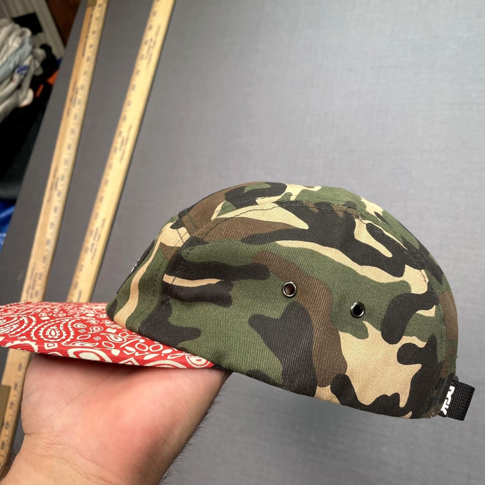 DGK DGK Hat 5 Panel Cap Strap Back Camo Twill Mens One Size Camouflage Brim Paisley Red Bandana Skate Cap Casual Summer Mens Size ONE SIZE - 3 Thumbnail