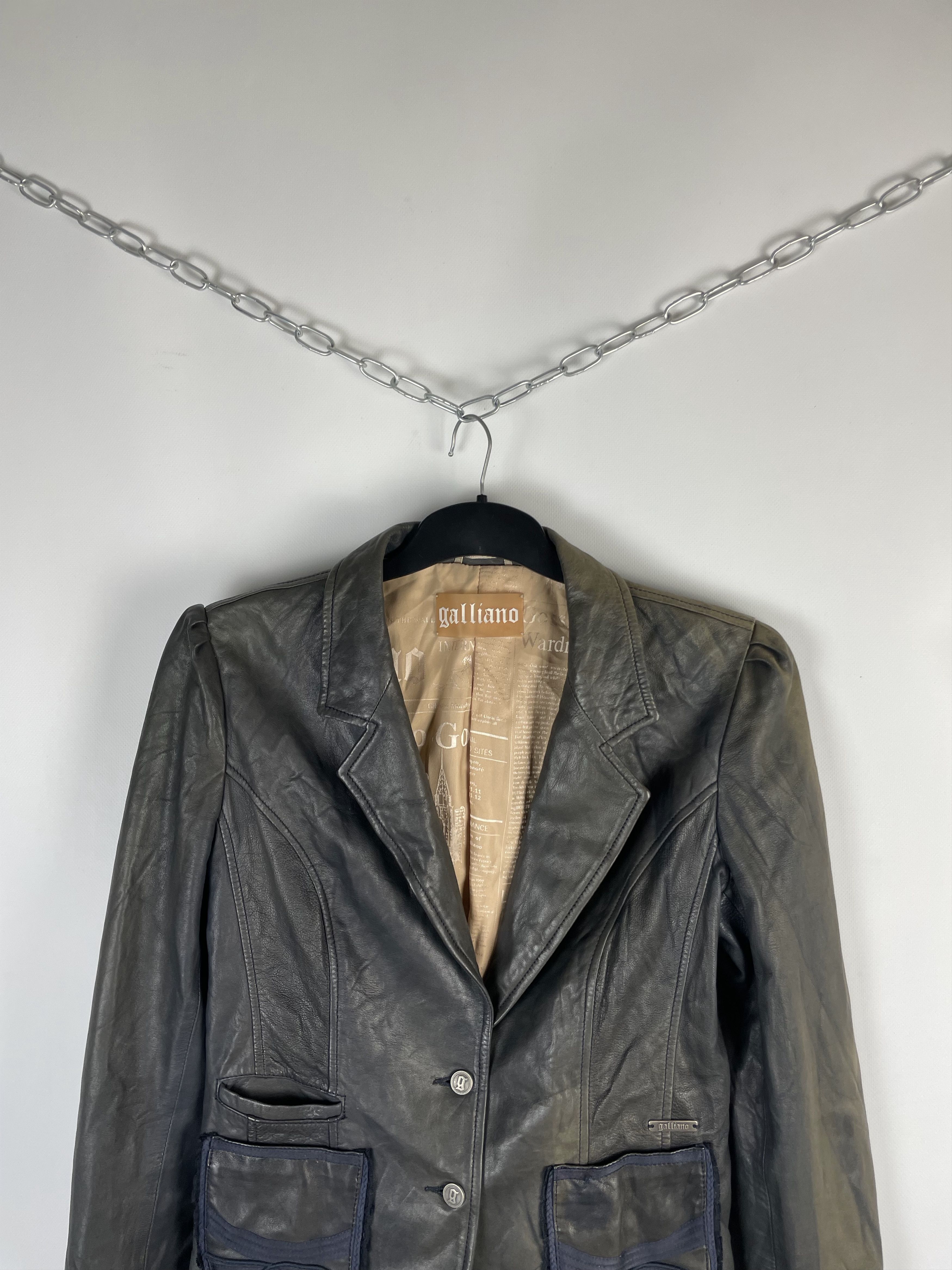 John Galliano John Galliano Real Leather Jacket Avant Garde Size L / US 10 / IT 46 - 3 Thumbnail