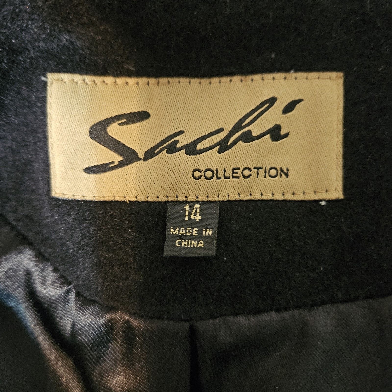 Sachin & Babi Sachi Angora Wool Coat 14 Trench Long Black Women's Rabbit Size XL / US 12-14 / IT 48-50 - 6 Thumbnail