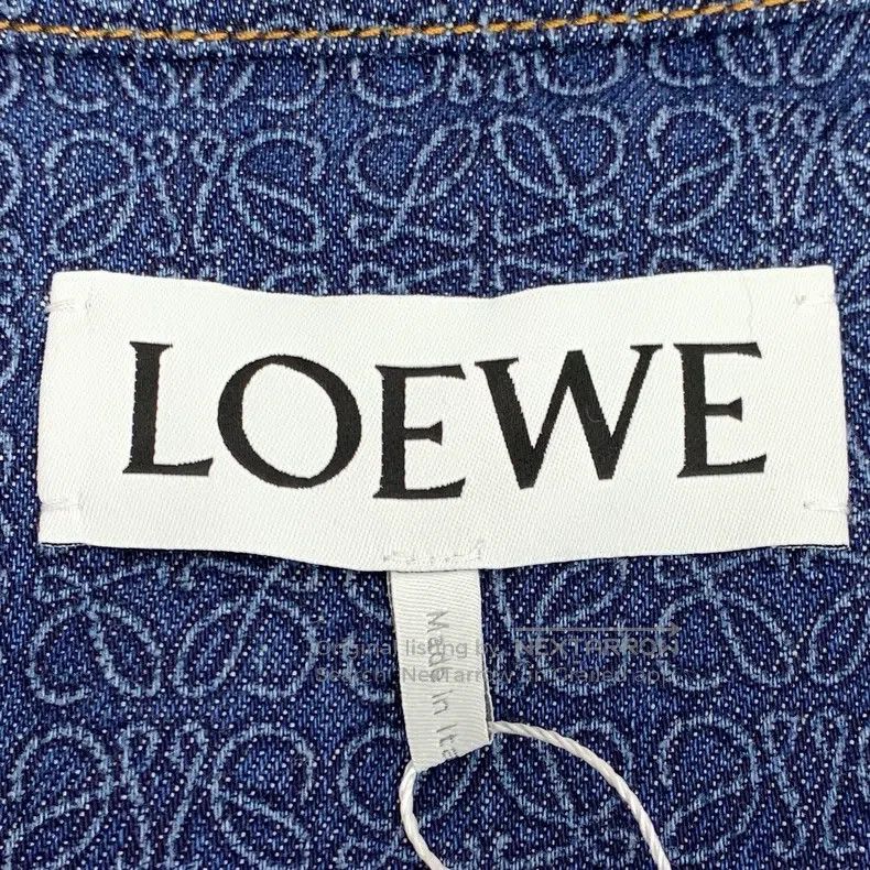 Loewe Loewe Dark Blue Logo Printed Cotton Collar Single Breasted Size XS / US 0-2 / IT 36-38 - 5 Thumbnail