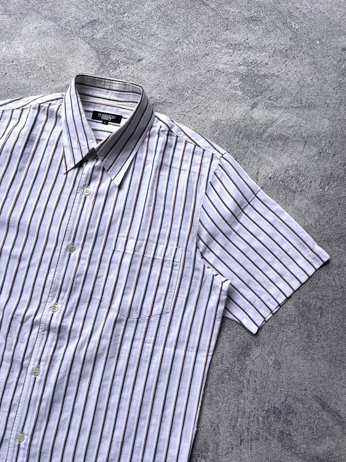 Tornado Mart Tornado Mart Stripe Pocket Shirt Size US L / EU 52-54 / 3 - 3 Thumbnail