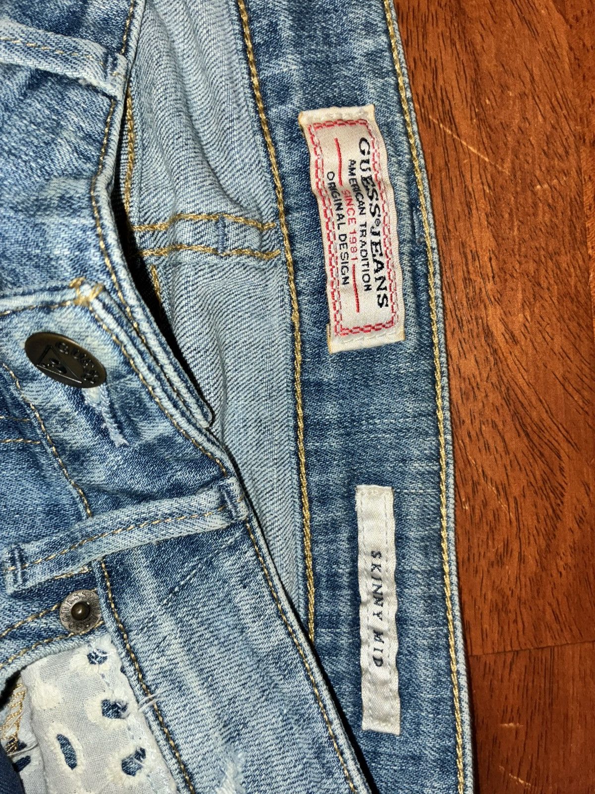 Guess Guess Jean Skinny Mid Women’s Size 26 Distressed Y2K Grunge Size 26" / US 2 / IT 38 - 6 Thumbnail