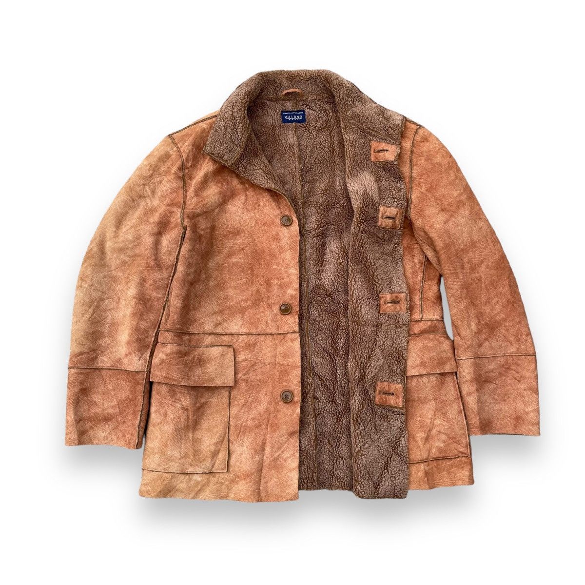 If Six Was Nine × Le Grande Bleu (L.G.B.) 🇯🇵 VINTAGE VILLAND SHEEPSKIN BUTTON UP FUR JACKET Size US L / EU 52-54 / 3 - 1 Thumbnail