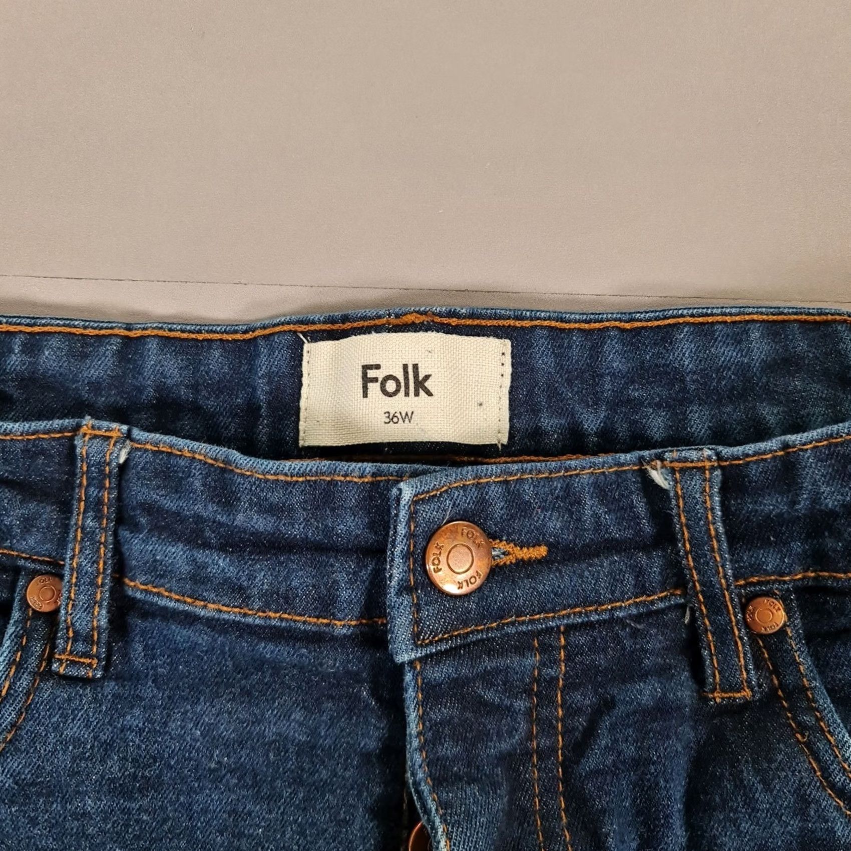 Folk Folk Jeans Mens Slim Fit Stretch Denim Selvedge Blue W32 L30 Size US 32 / EU 48 - 5 Thumbnail