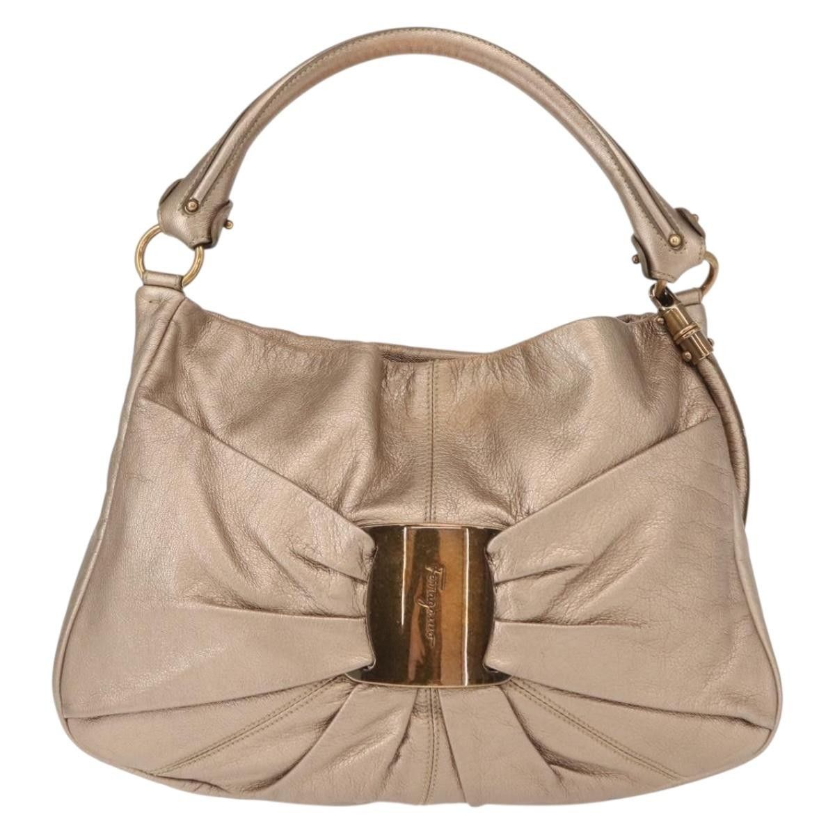 Salvatore Ferragamo Salvatore Ferragamo Miss Vara Hobo Leather Size ONE SIZE - 1 Thumbnail