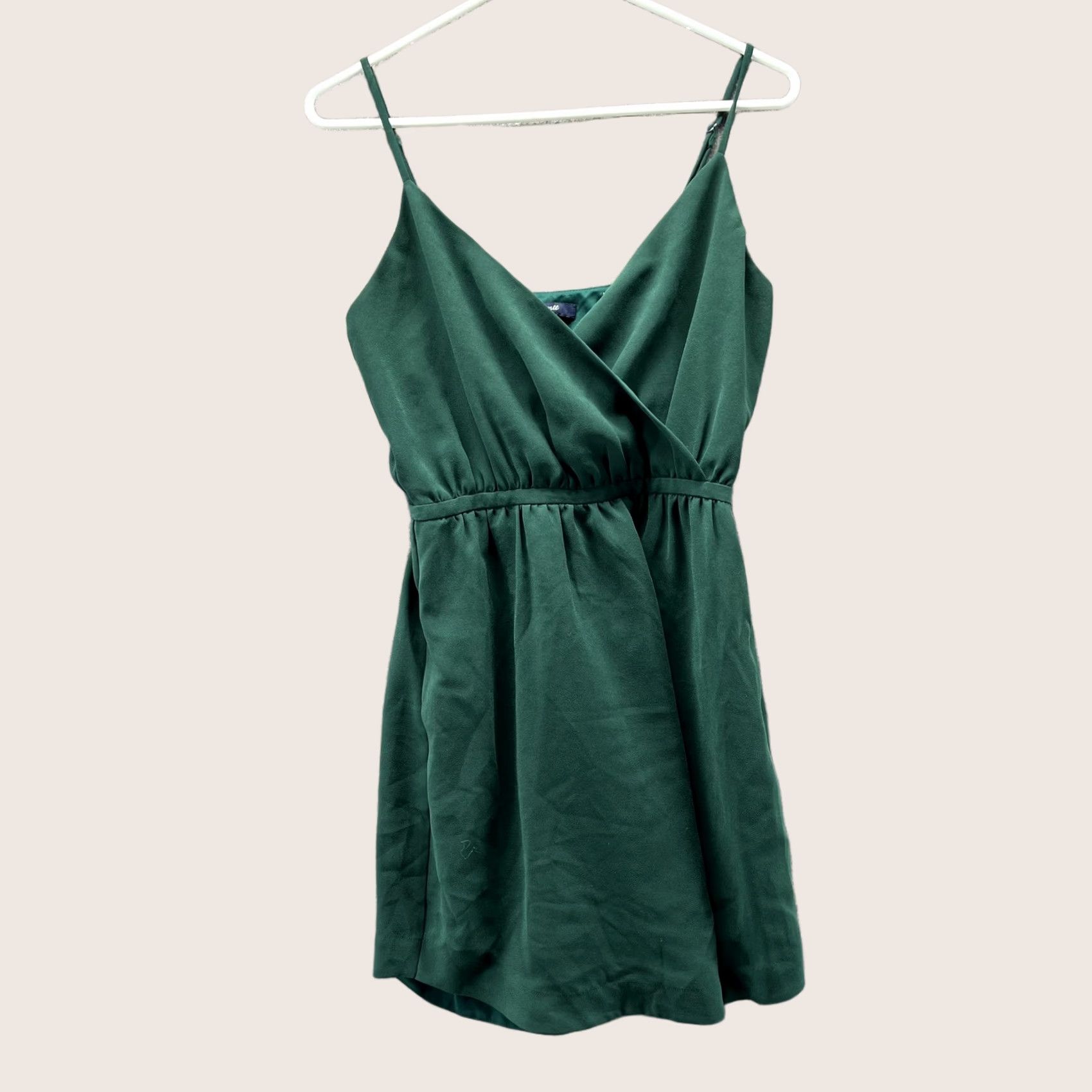 Madewell Madewell Dress Womens 2 Green Wrap Fit & Flare Sleeveless V Neck Short Summer Dress Size 26" / US 2 / IT 38 - 1 Thumbnail