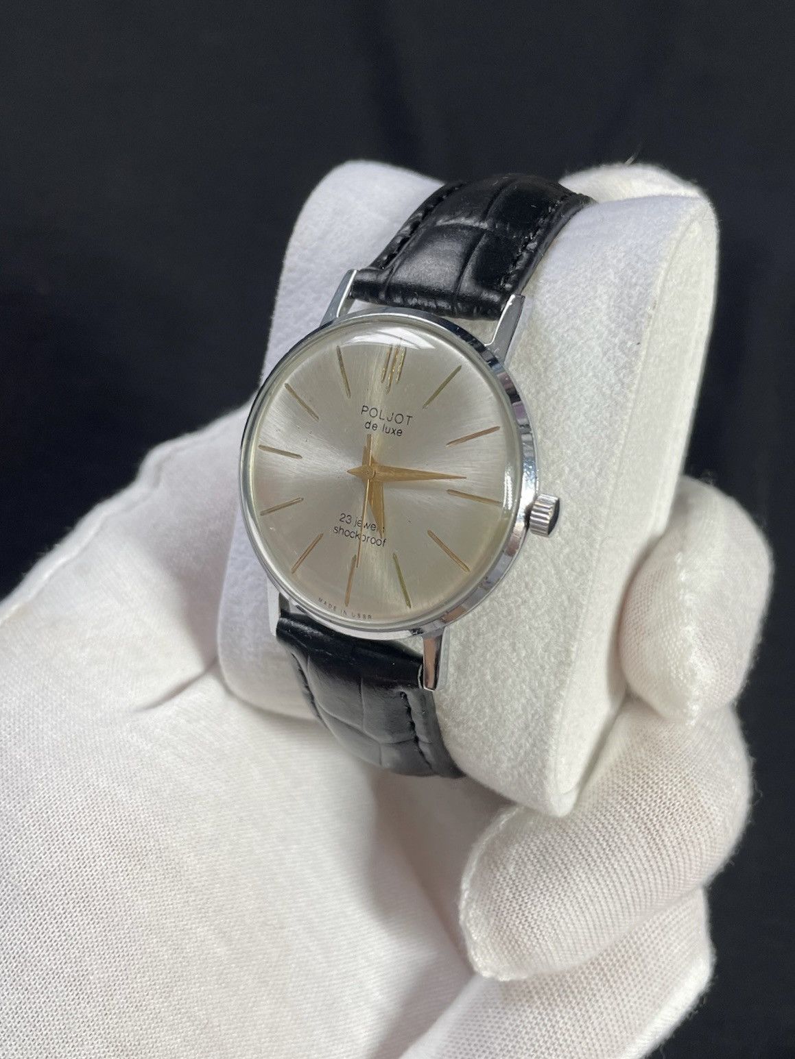 Vintage Vintage Watch Poljot De Luxe Mechanical Authentic 1980s Size ONE SIZE - 4 Thumbnail