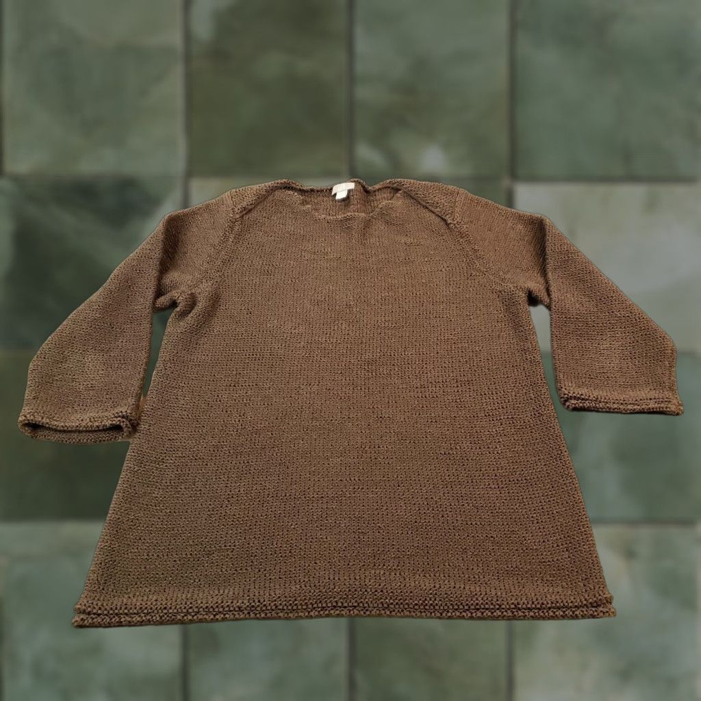 J. Jill Womens J Jill Sweater Medium Brown Pullover Knit Casual 3/4 Sleeves Size M / US 6-8 / IT 42-44 - 1 Thumbnail