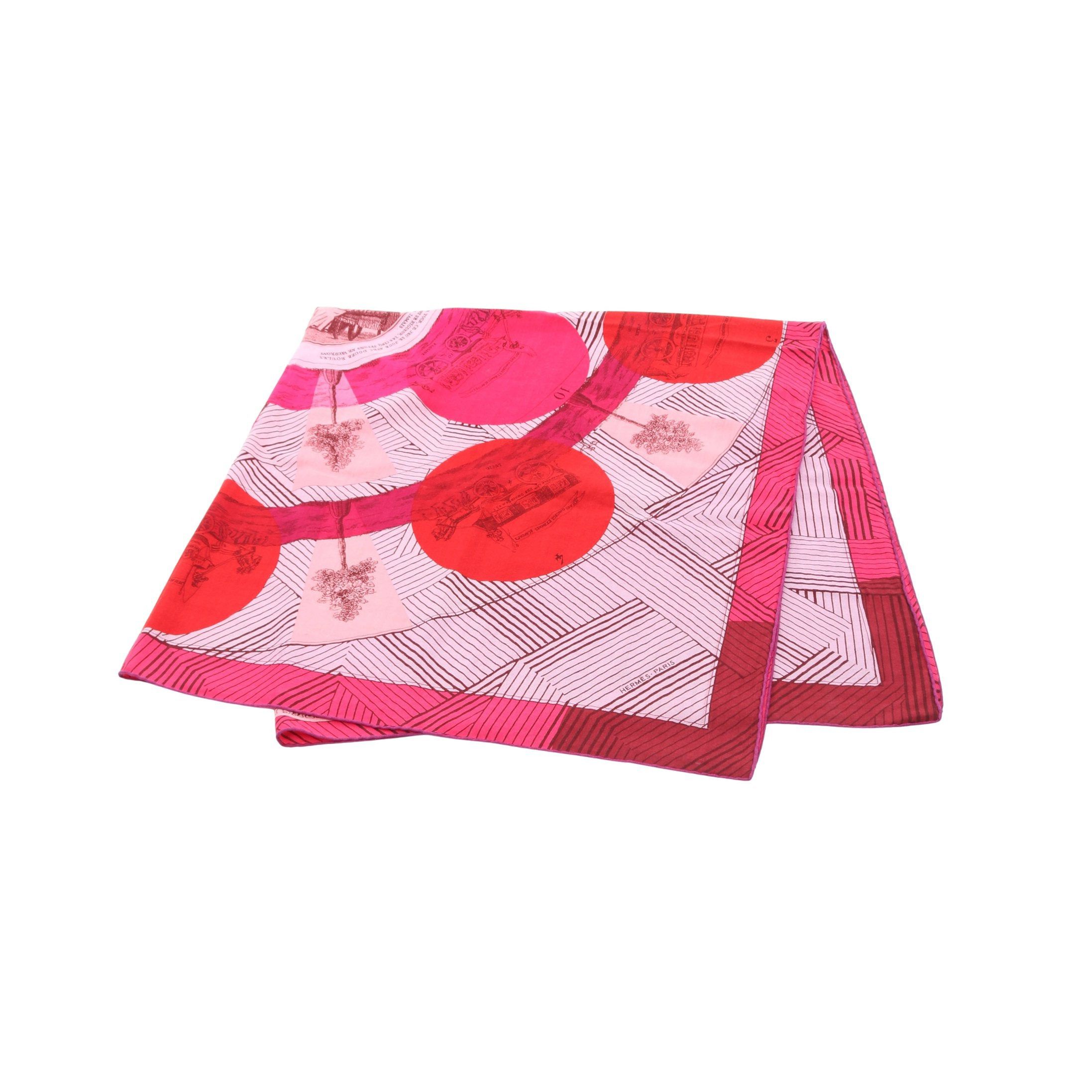 Hermes Hermes Carréjean Carres 140 Jeu Des Omnibus Et Dames Blanches Scarf Cashmere Silk Pink Purple Multicolor Size ONE SIZE - 1 Thumbnail