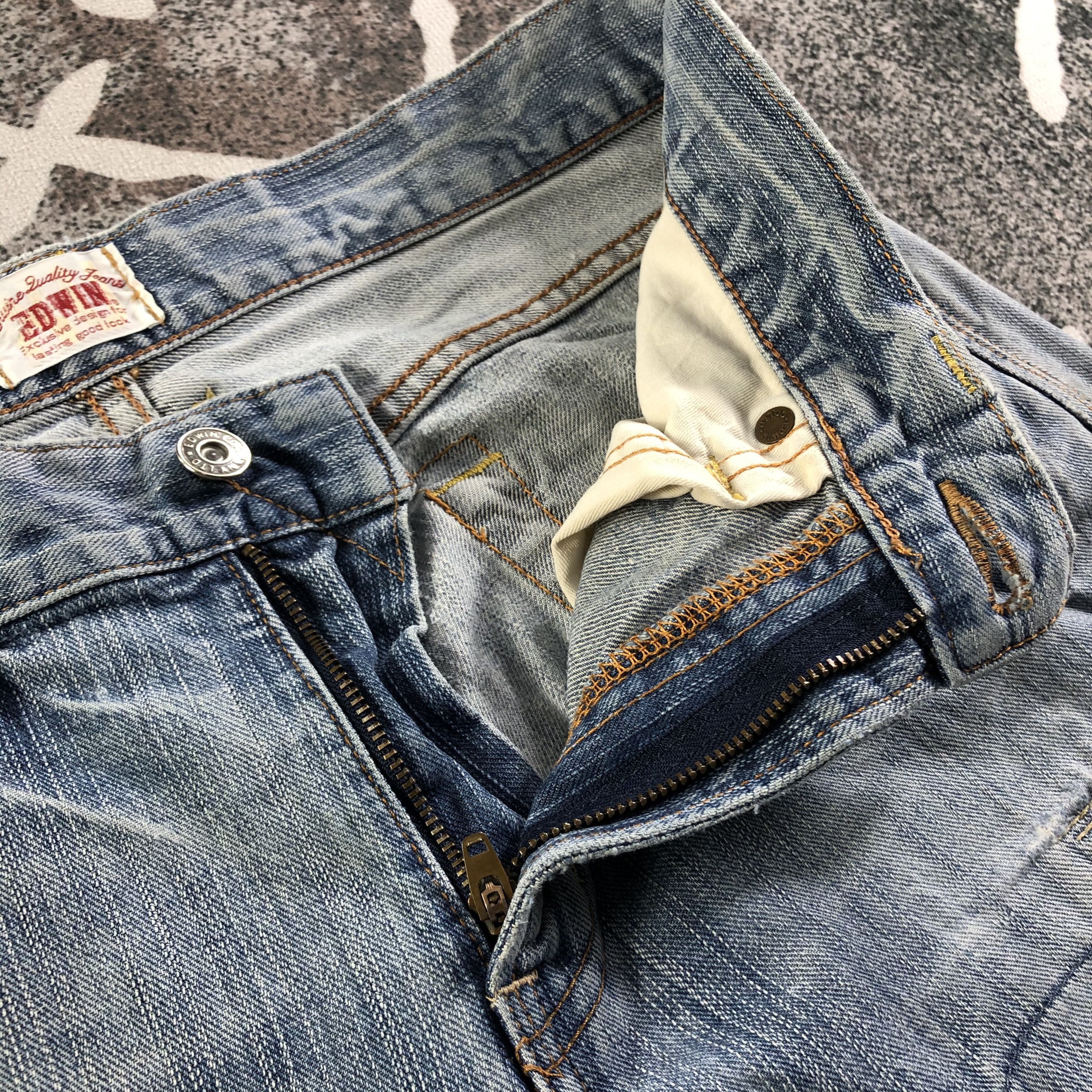 Edwin Edwin XV Jeans Ripped Patchwork Denim KJ2490 Size US 30 / EU 46 - 8 Thumbnail