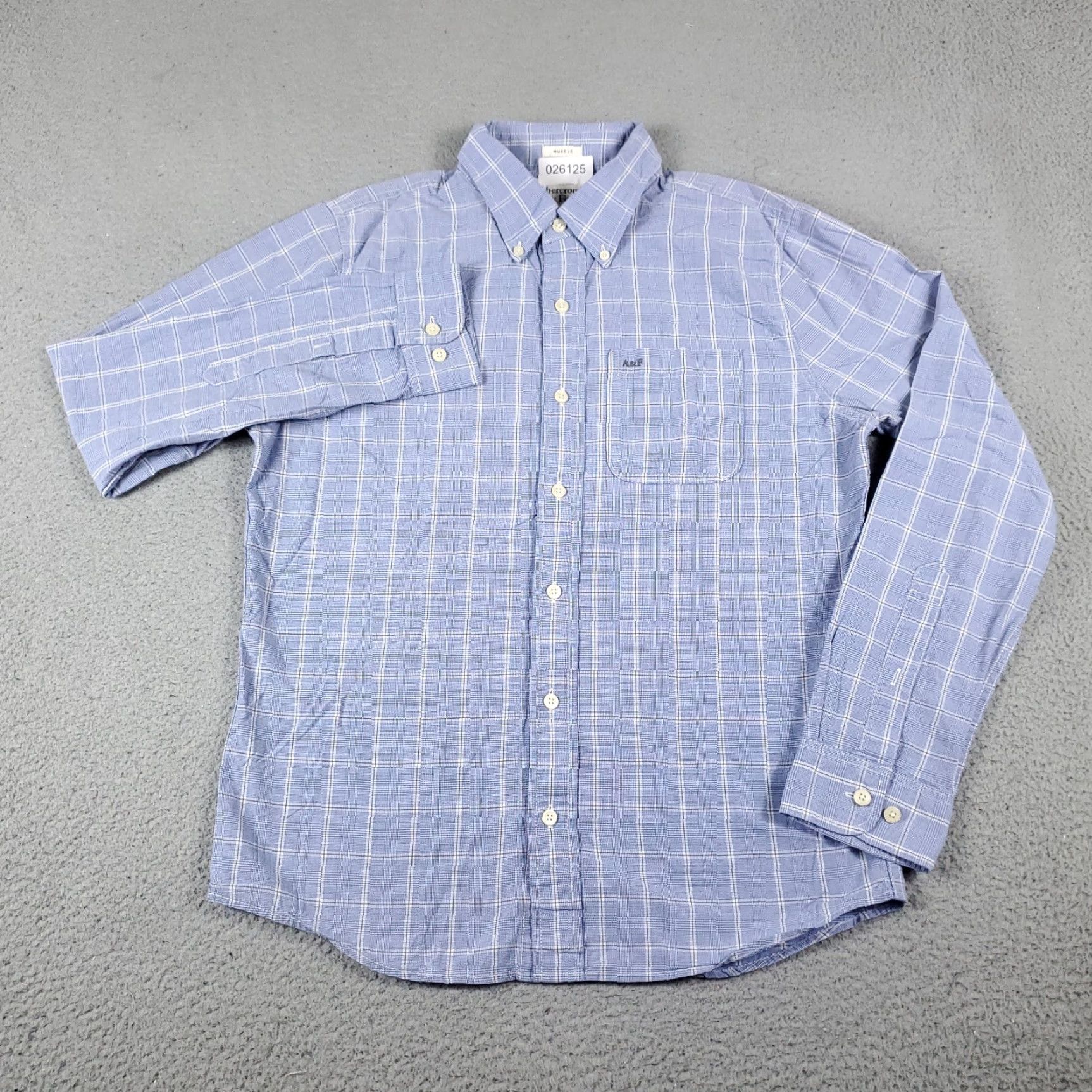 Abercrombie & Fitch Abercrombie & Fitch Blue Plaid Button-Up Shirt Mens Medium Long Sleeve Classic Casual Size US M / EU 48-50 / 2 - 3 Thumbnail