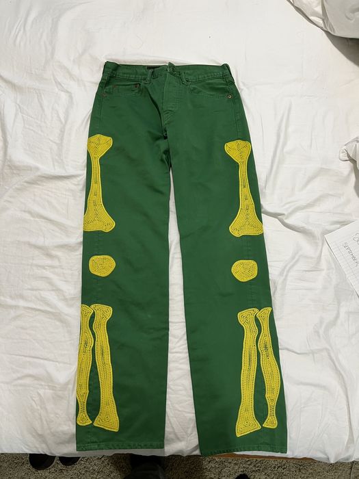 Kapital Kapital x Kapital Kountry Green Denim Bones Pants | Grailed