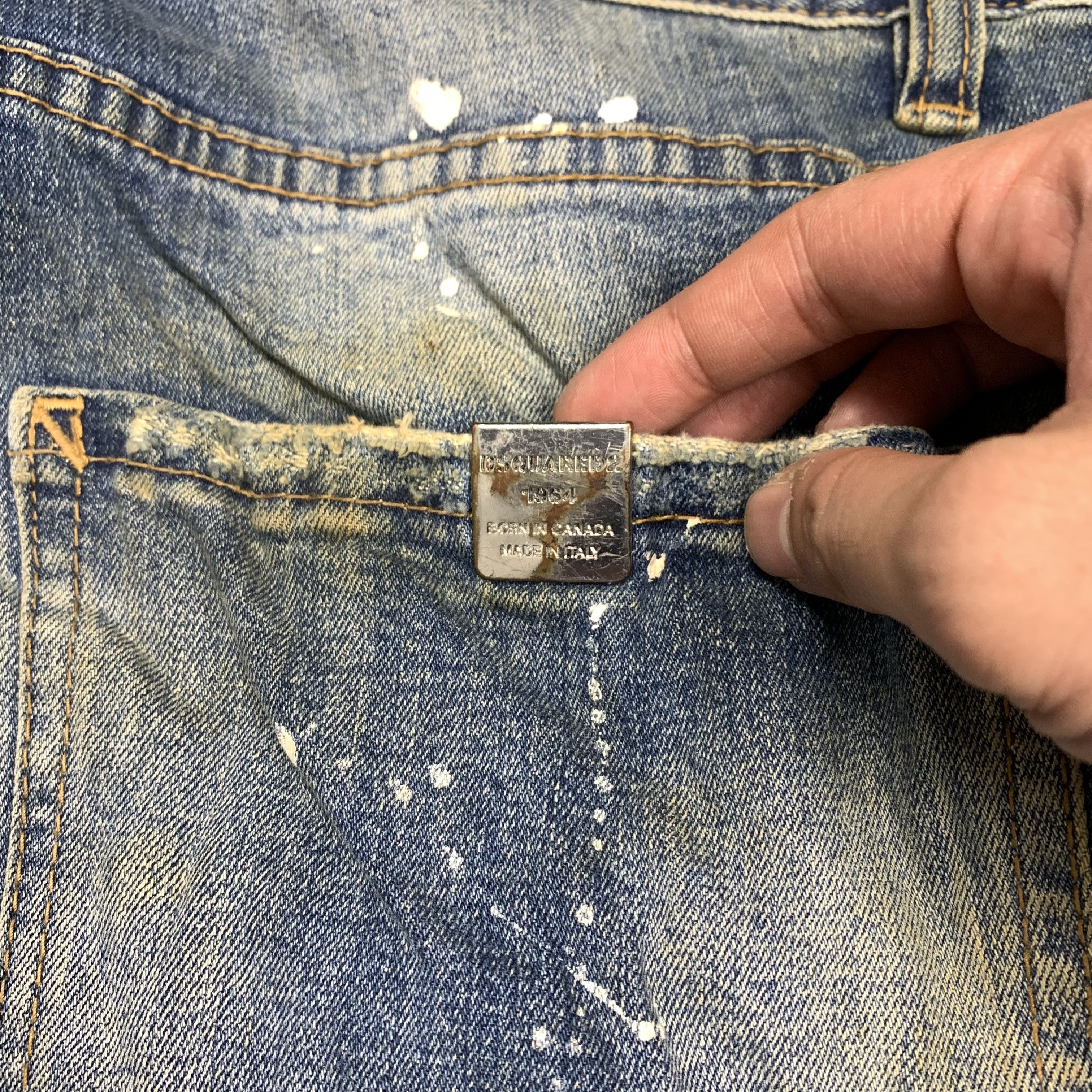 Dsquared2 Dsquared2 Distressed Mud Wash Denim Paint Splatter Jeans Size US 36 / EU 52 - 6 Thumbnail