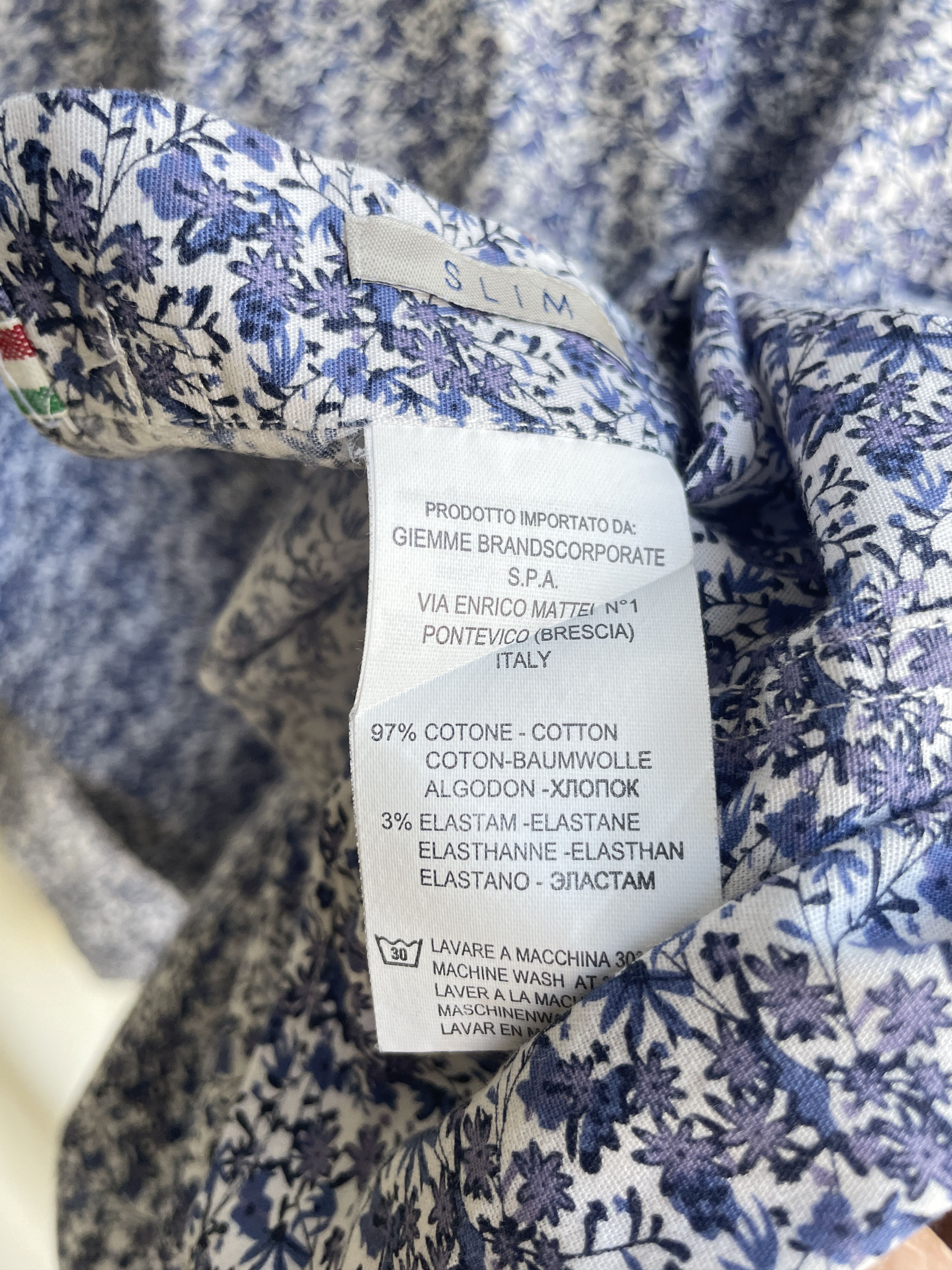 Tintoria Mattei Tintoria Mattei 954 Floral Slim Cotton Spread Collar Shirt Size 42R - 10 Thumbnail