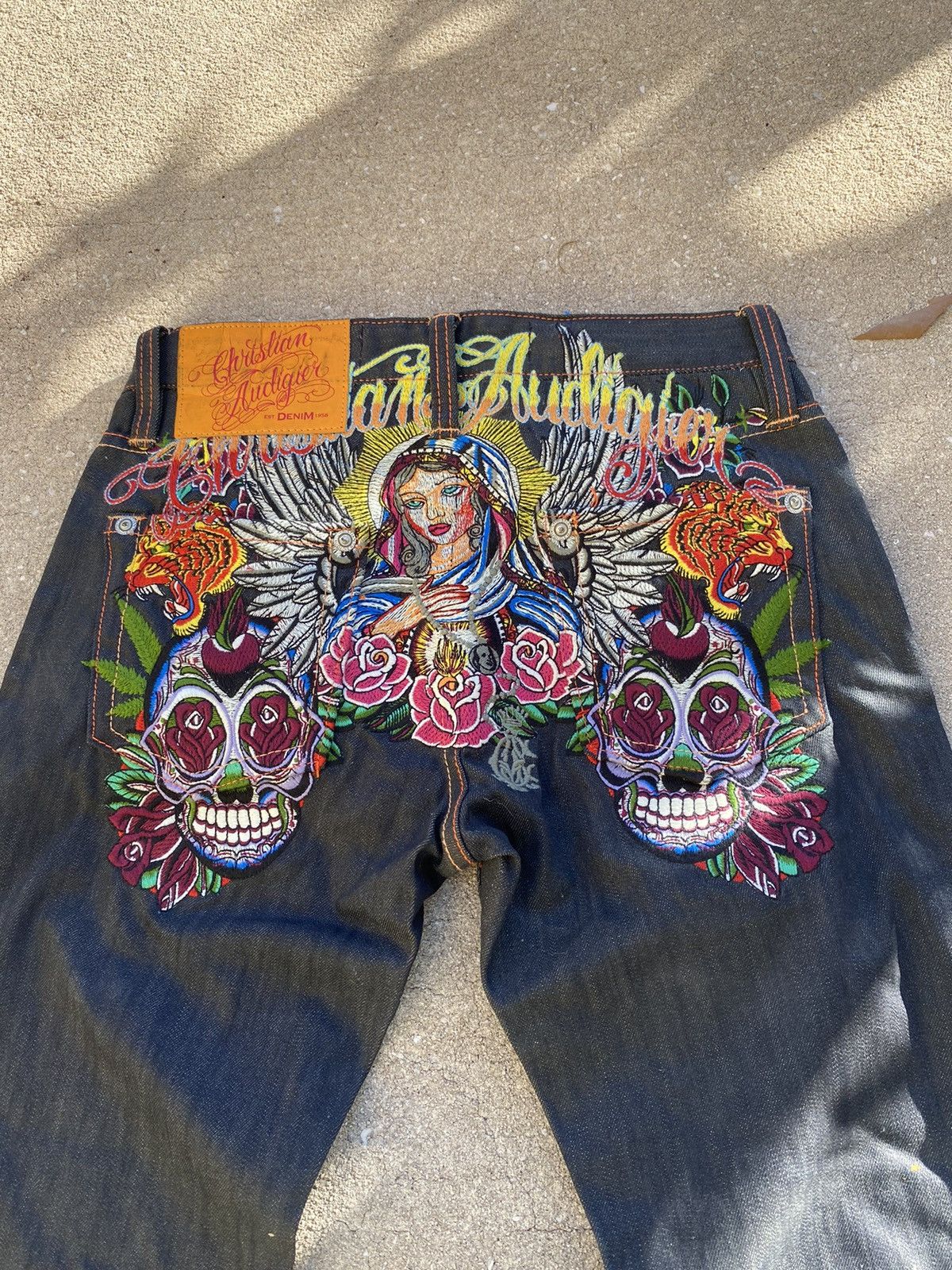 Christian Audigier Rare Christian Audigier Virgin Mary Jeans 34 Size US 34 / EU 50 - 1 Thumbnail