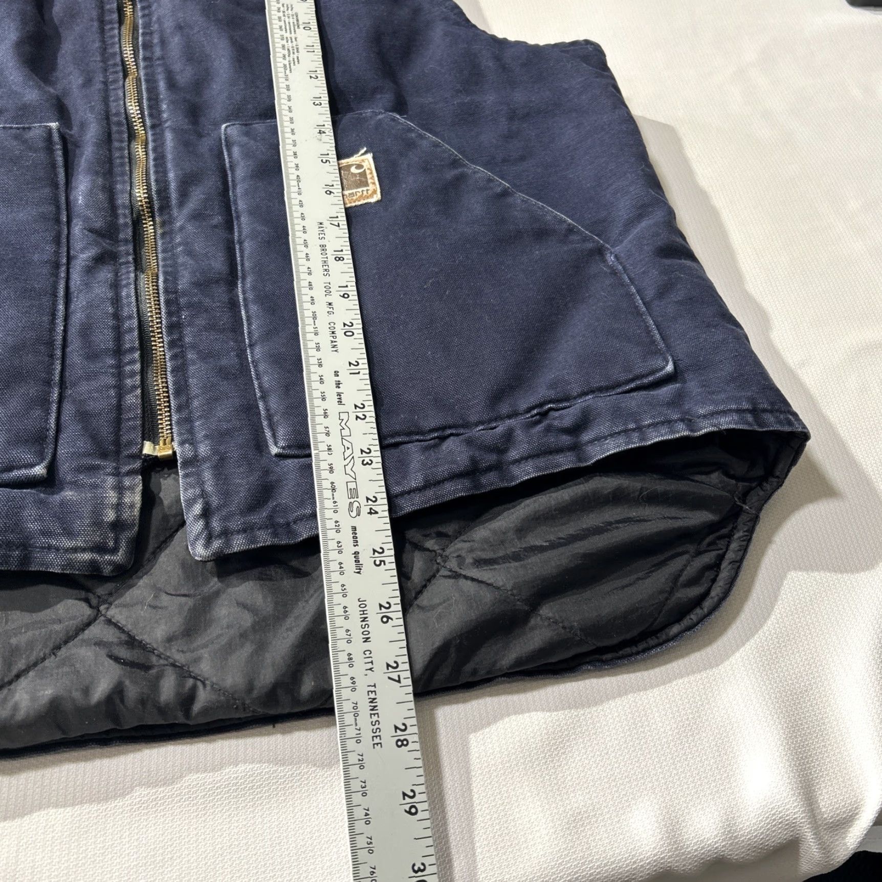 Carhartt VINTAGE Carhartt Vest Mens XL Midnight Blue Canvas Quilt Lined Zip Up Jacket 90s MD t? Size US XL / EU 56 / 4 - 5 Thumbnail