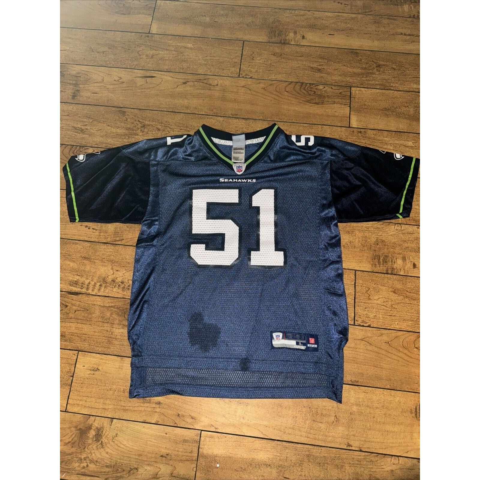 NFL × Reebok Youth L Seattle Seahawks Reebok Jersey Teal Blue #51 Tatupu Size US L / EU 52-54 / 3 - 1 Thumbnail