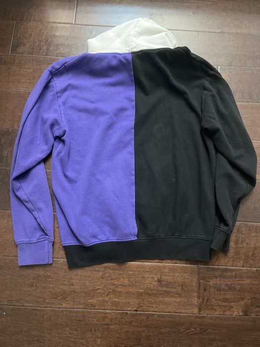 Half black discount half purple hoodie