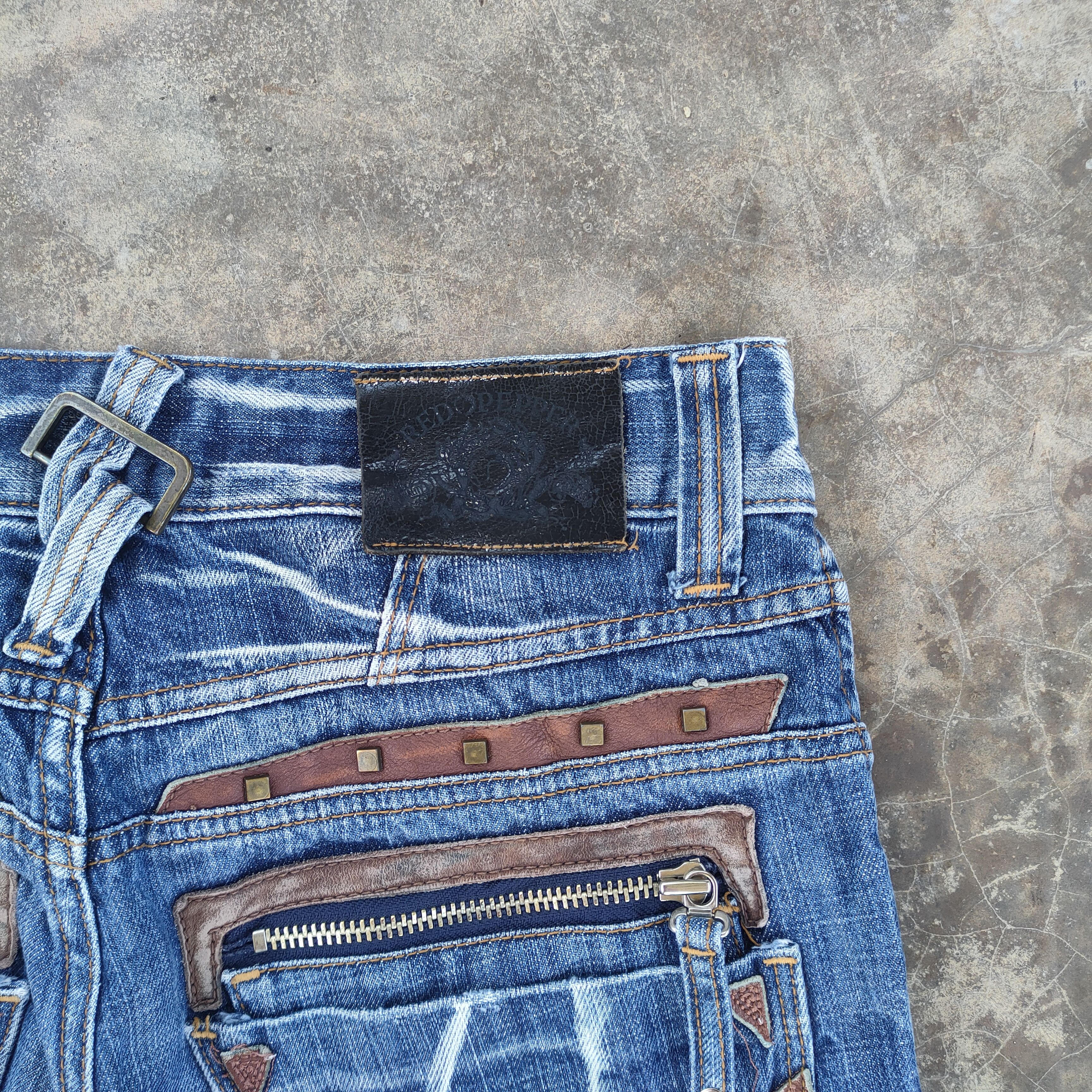 Japanese Brand W30×33 VINTAGE RED PEPPER FADED DISTRESSED JEAN DENIM PANTS Size US 30 / EU 46 - 14 Thumbnail