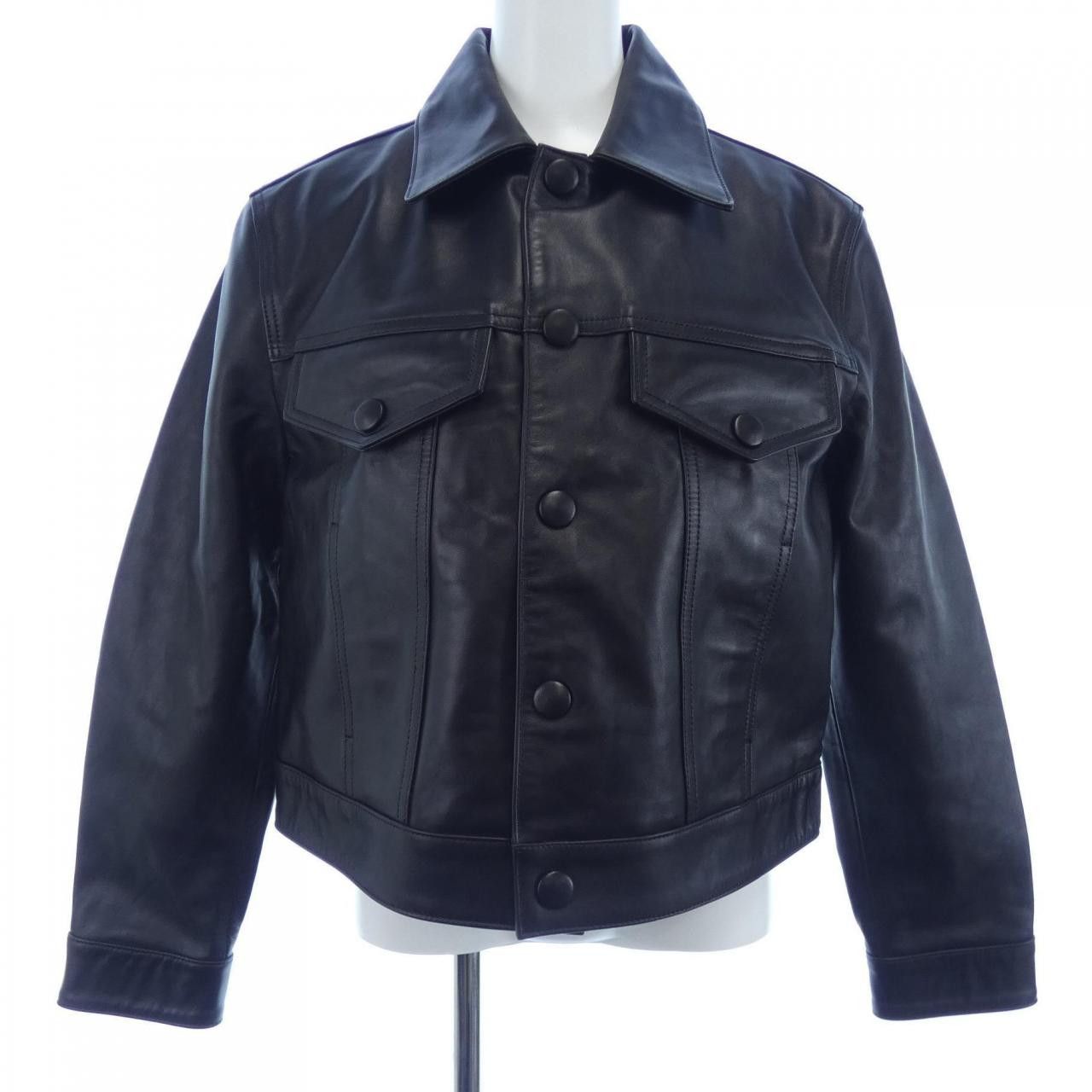 AMI Ami AMI Leather Jacket Leather Outerwear FJK213 DUTY FREE for USA Size ONE SIZE - 1 Thumbnail
