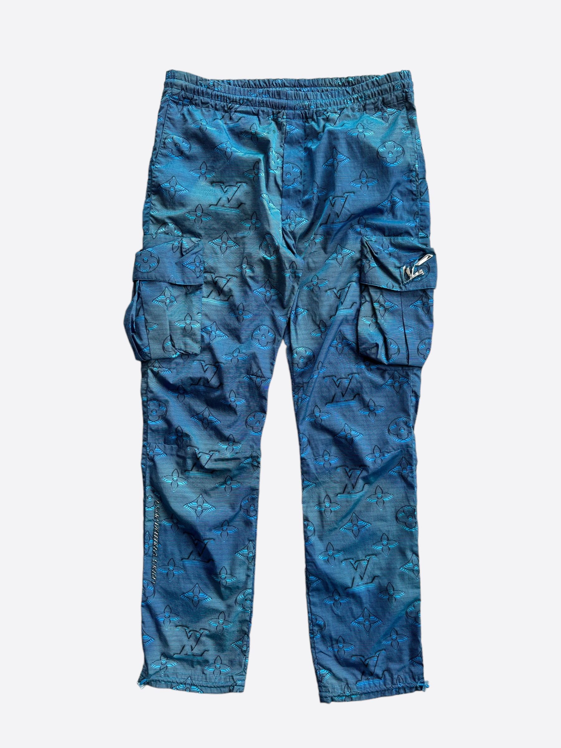 Image of Louis Vuitton Blue 2054 Monogram Cargo Pants, Men's (Size 36)