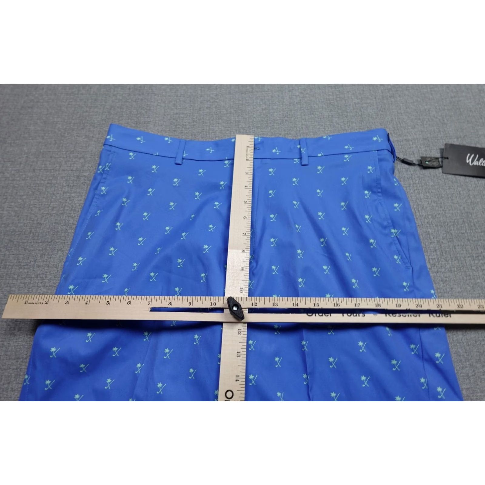 Vintage Walter Hagen Perfect 11 Golf Shorts Mens 35 Blue Palm Print 10 Inseam NWT Size US 35 - 6 Thumbnail
