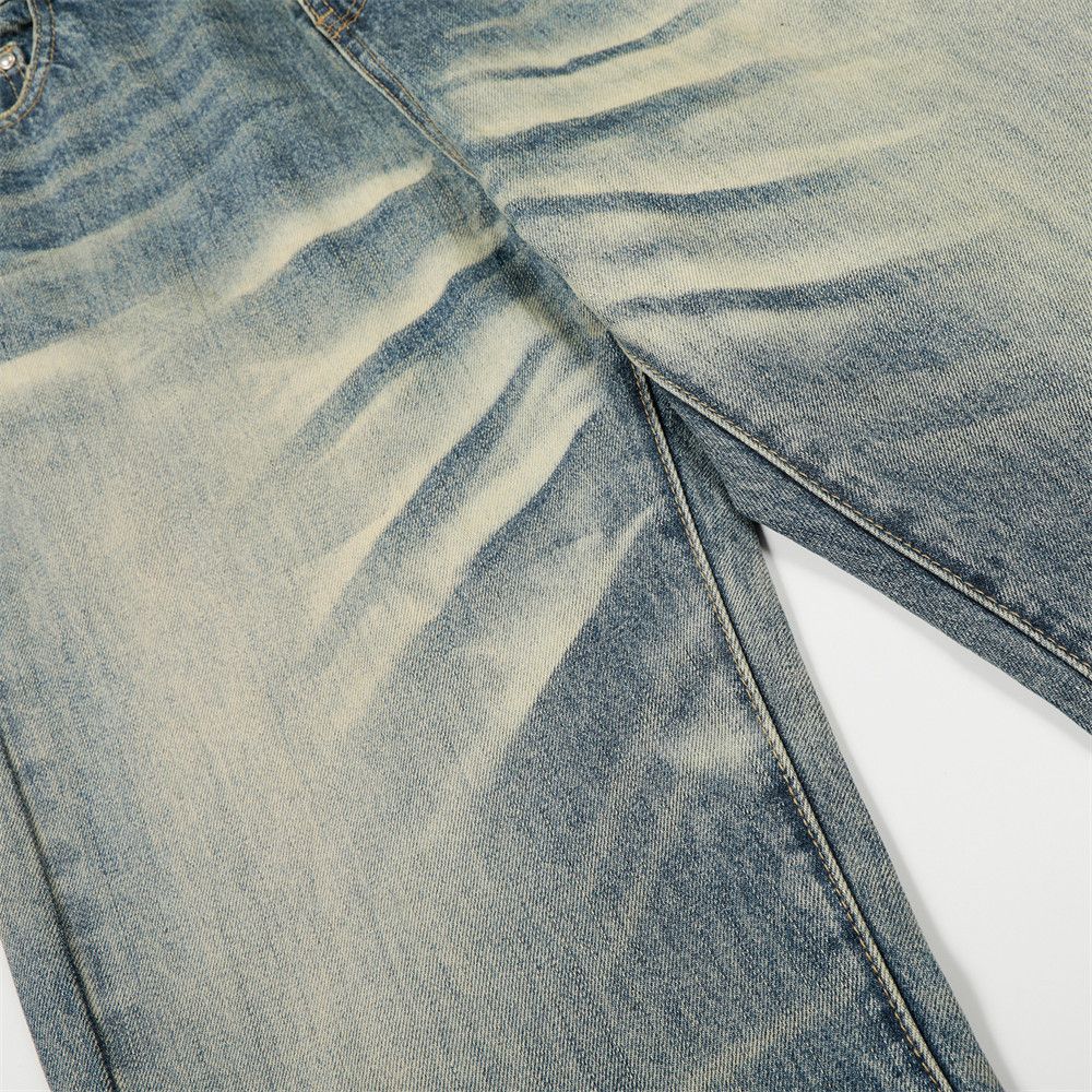 Vintage Men's Retro Punk Distressed Gradient Whiskered Washed Jeans Size US 32 / EU 48 - 4 Thumbnail